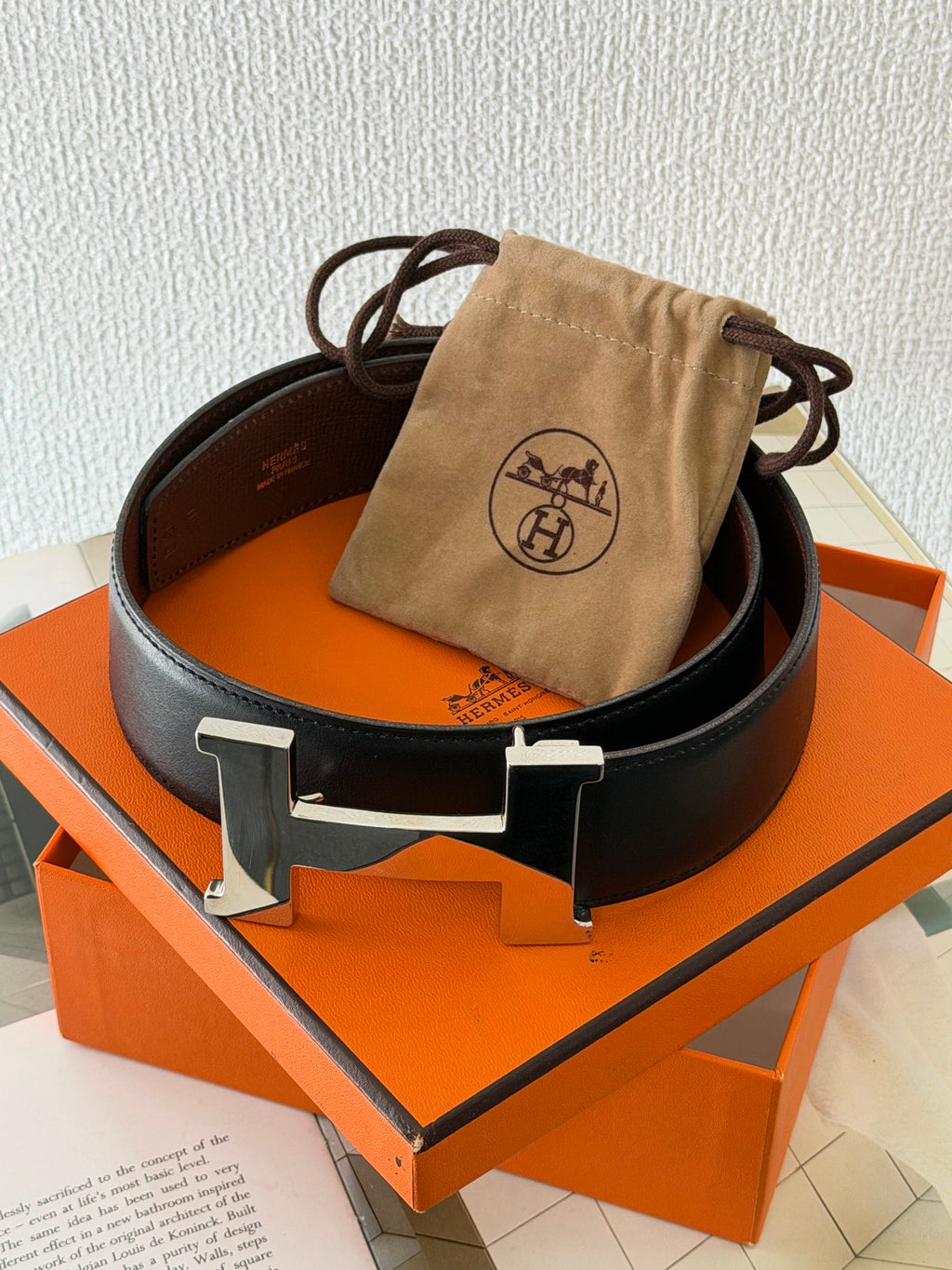 HERMES H Logo Genuine Belt