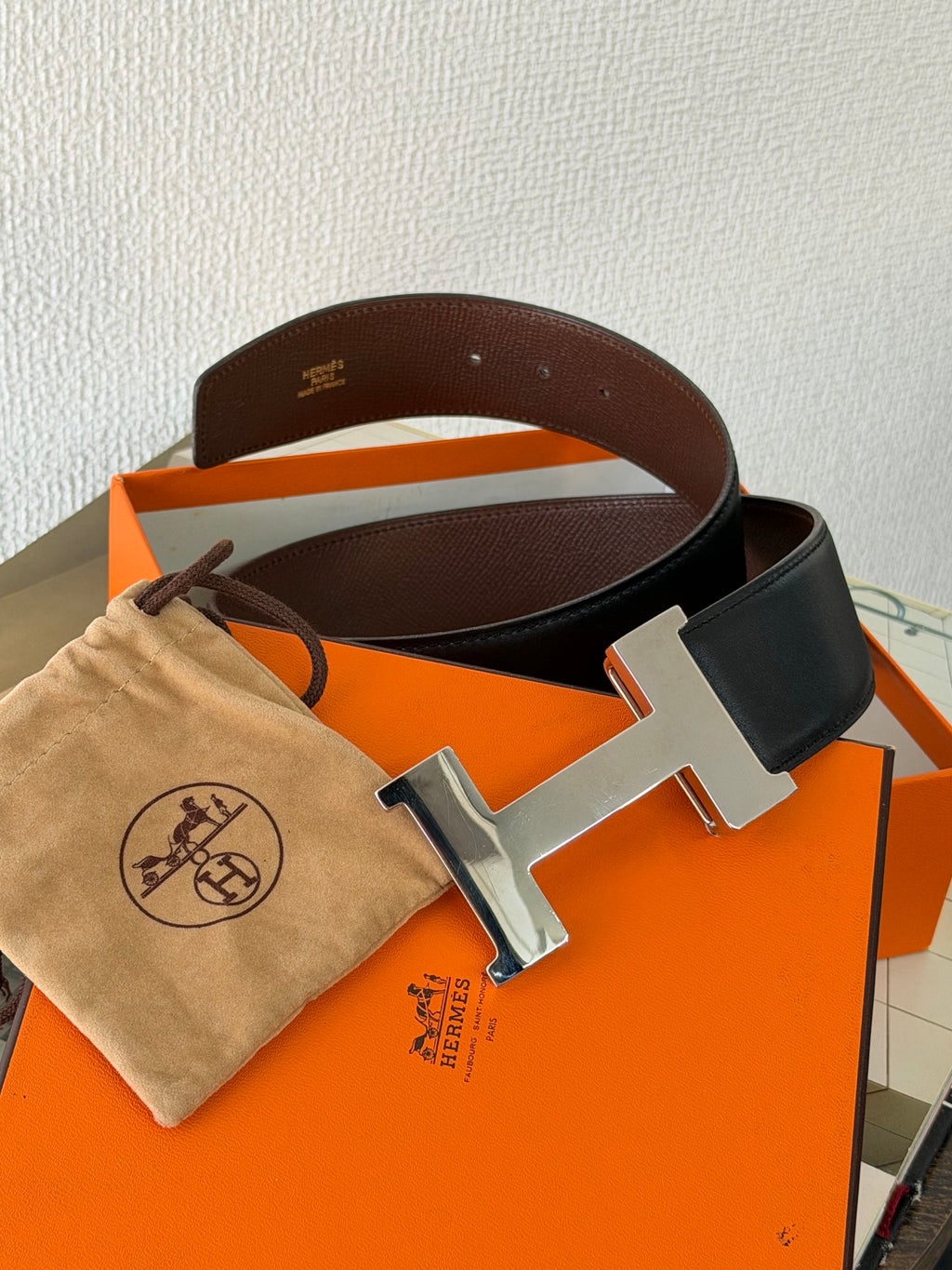 HERMES H Logo Genuine Belt