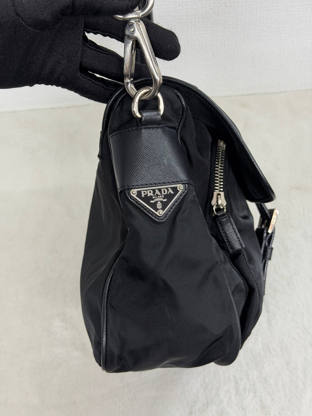 Prada Parachute Messenger Hobo Bag