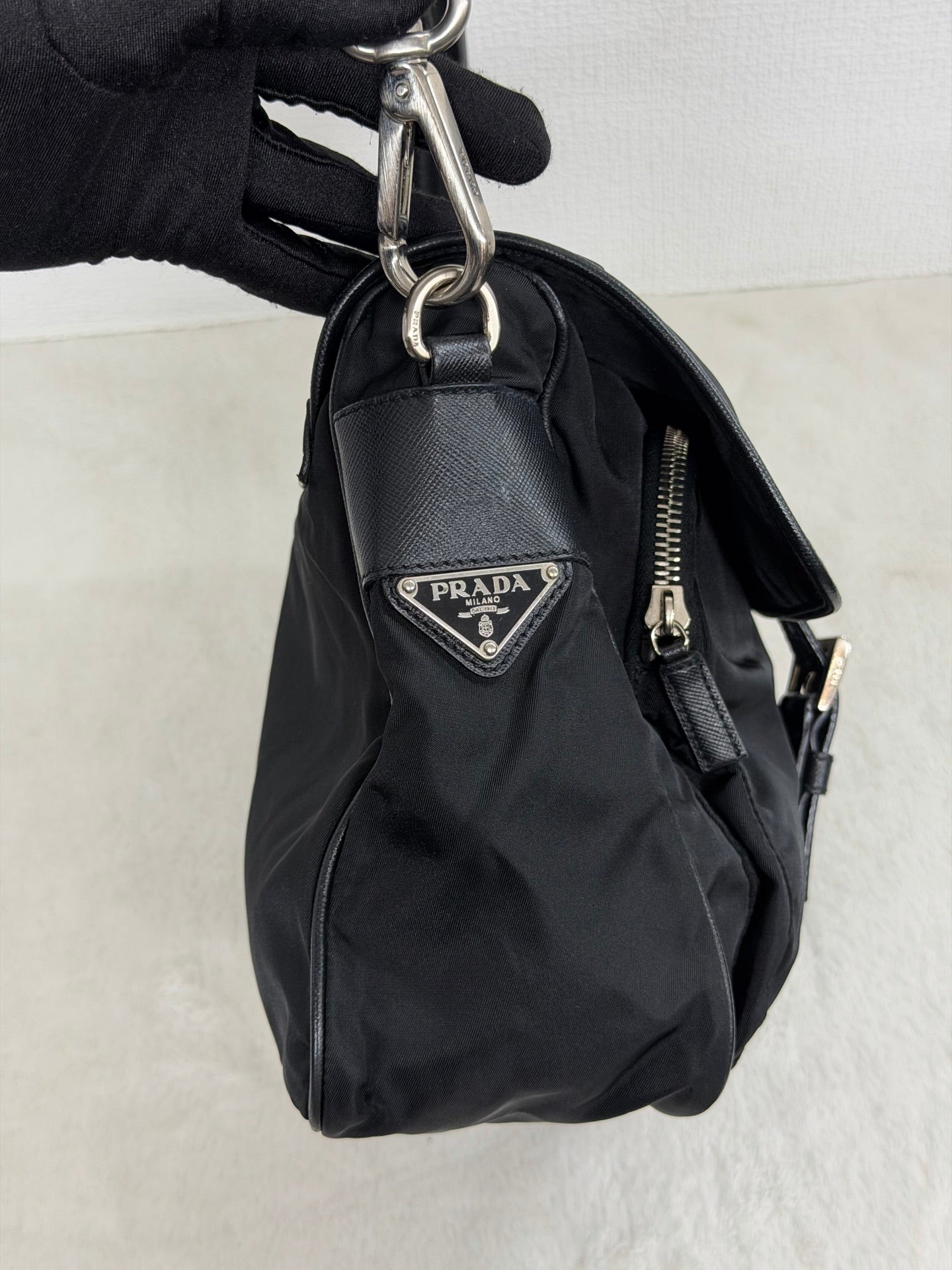Prada Parachute Messenger Hobo Bag