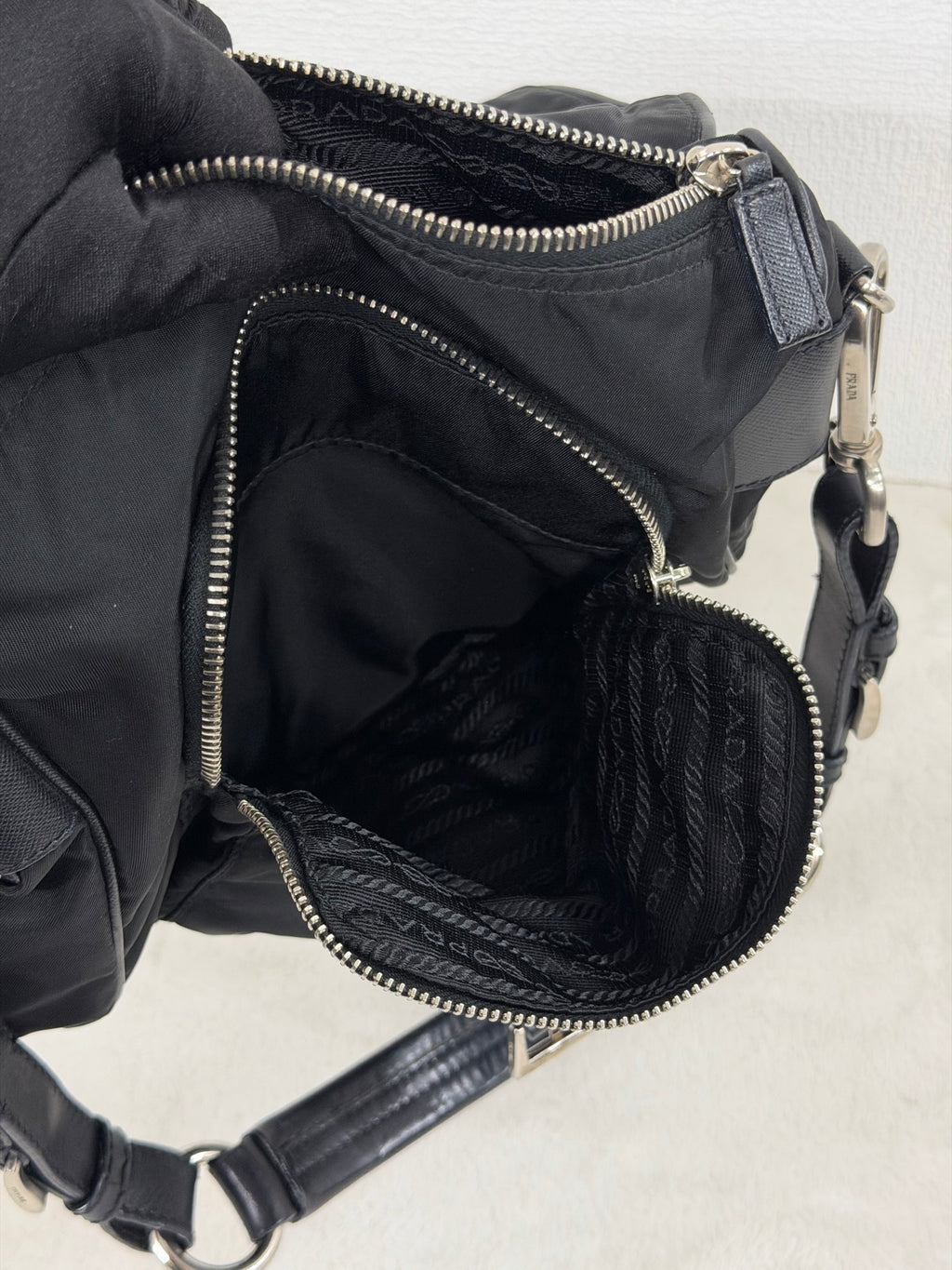 Prada Parachute Messenger Hobo Bag