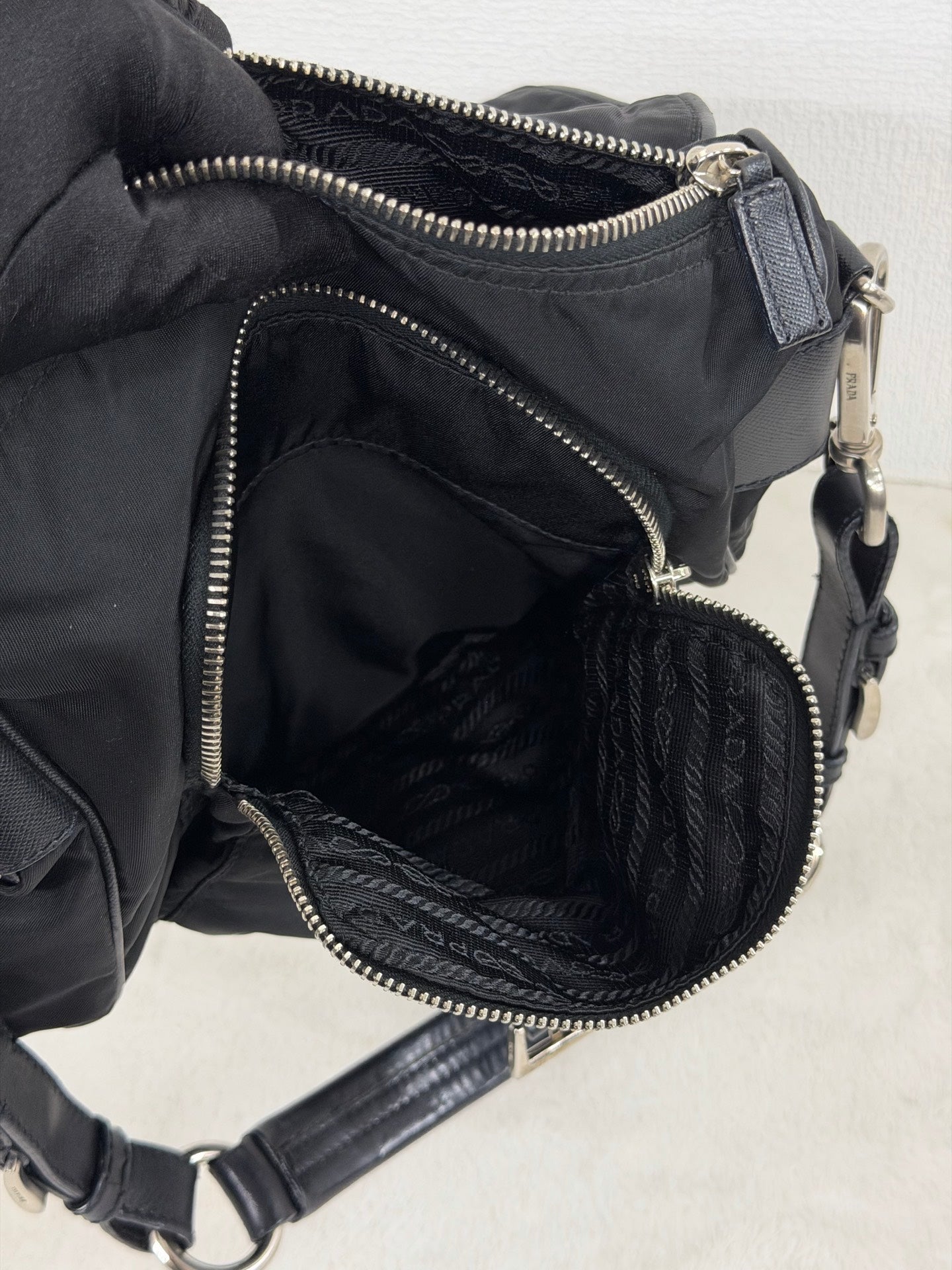 Prada Parachute Messenger Hobo Bag