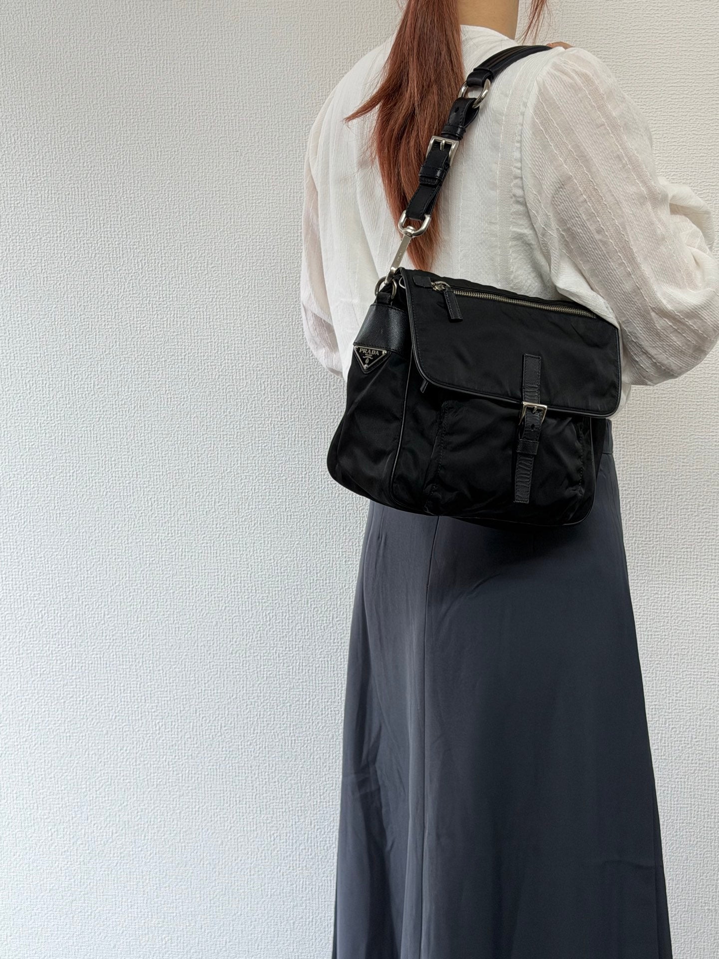 Prada Parachute Messenger Hobo Bag