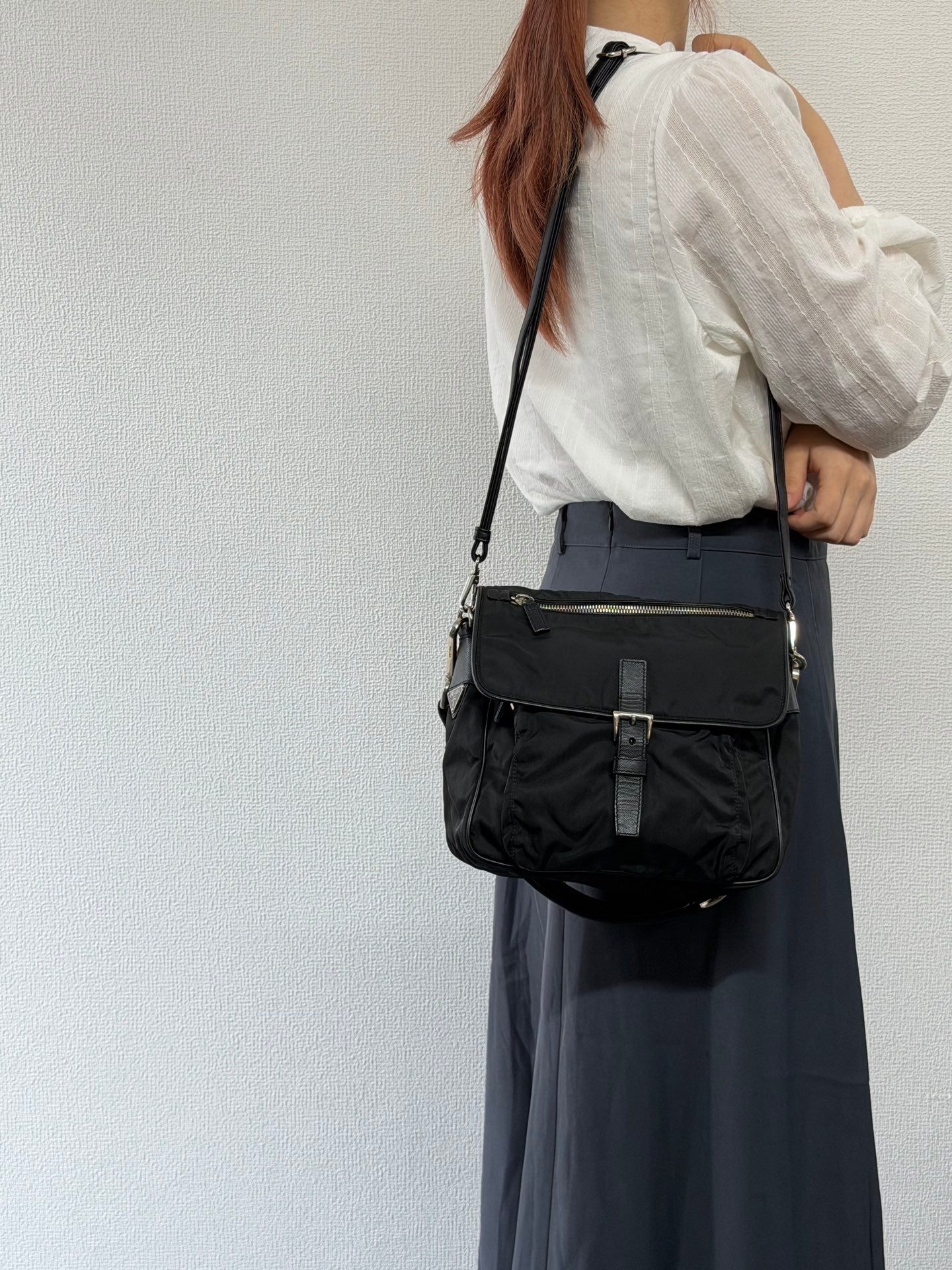 Prada Parachute Messenger Hobo Bag
