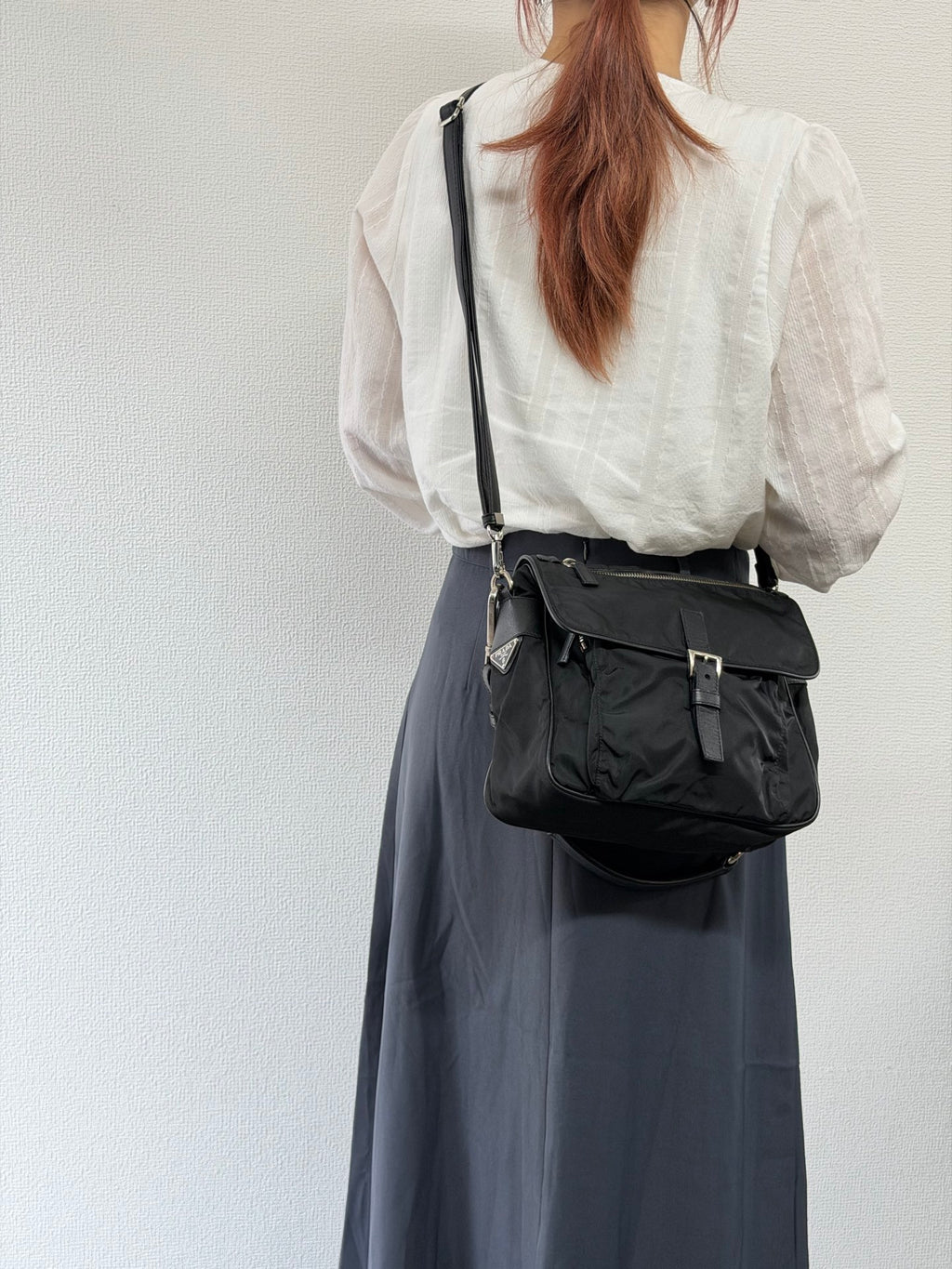 Prada Parachute Messenger Hobo Bag