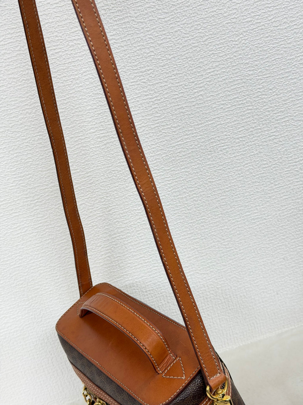 Celine Brown Macadam Gold Ring Cosmetic Bag