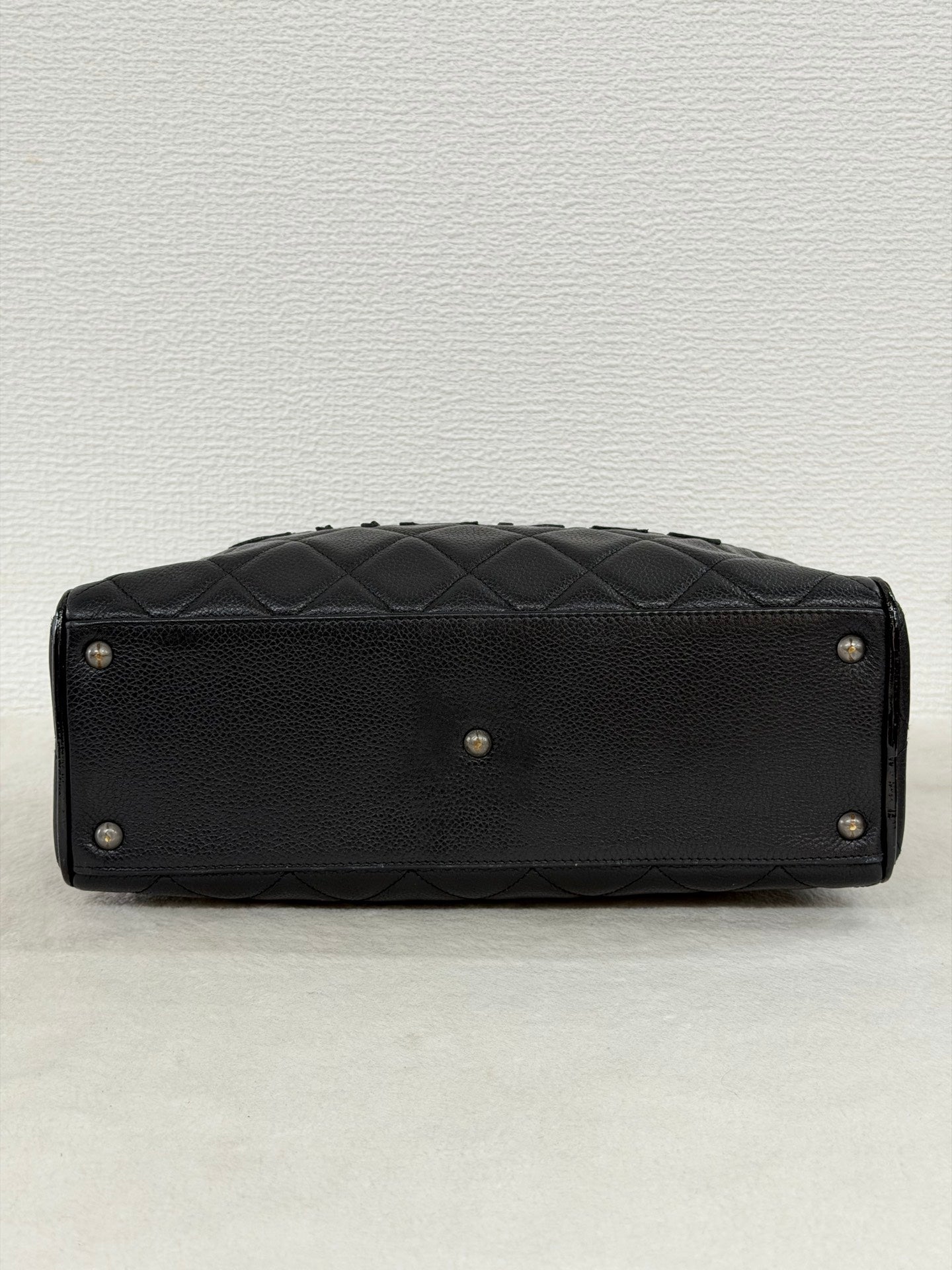 Chanel Caviar Quilted Logo Boston Bag