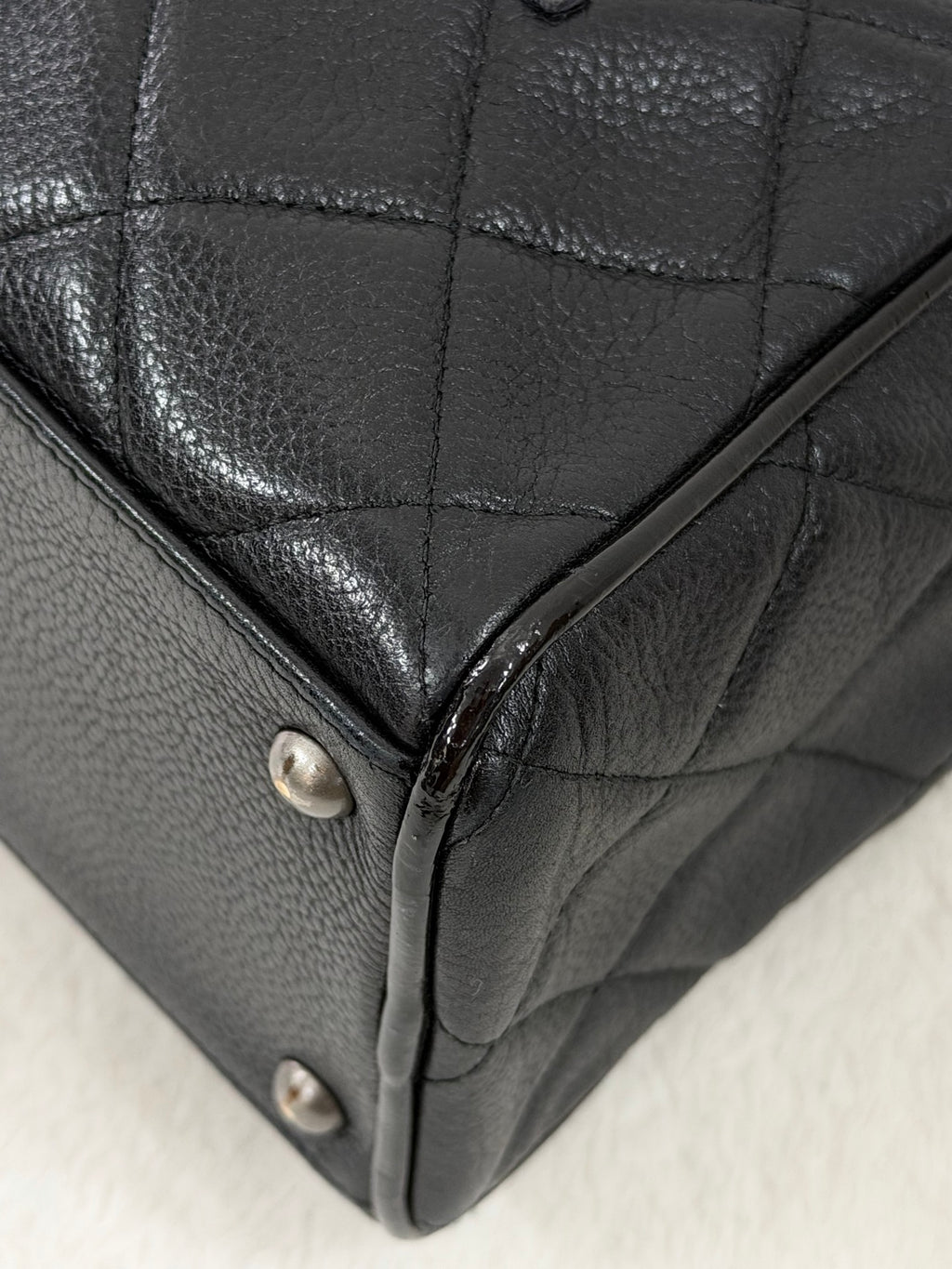 Chanel Caviar Quilted Logo Boston Bag