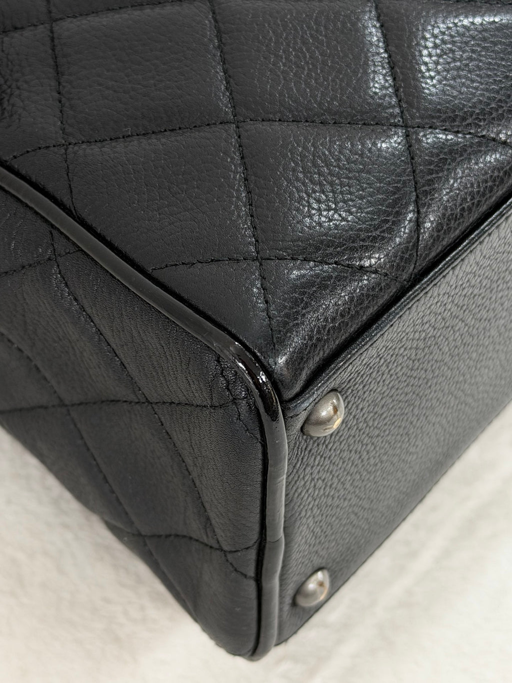 Chanel Caviar Quilted Logo Boston Bag