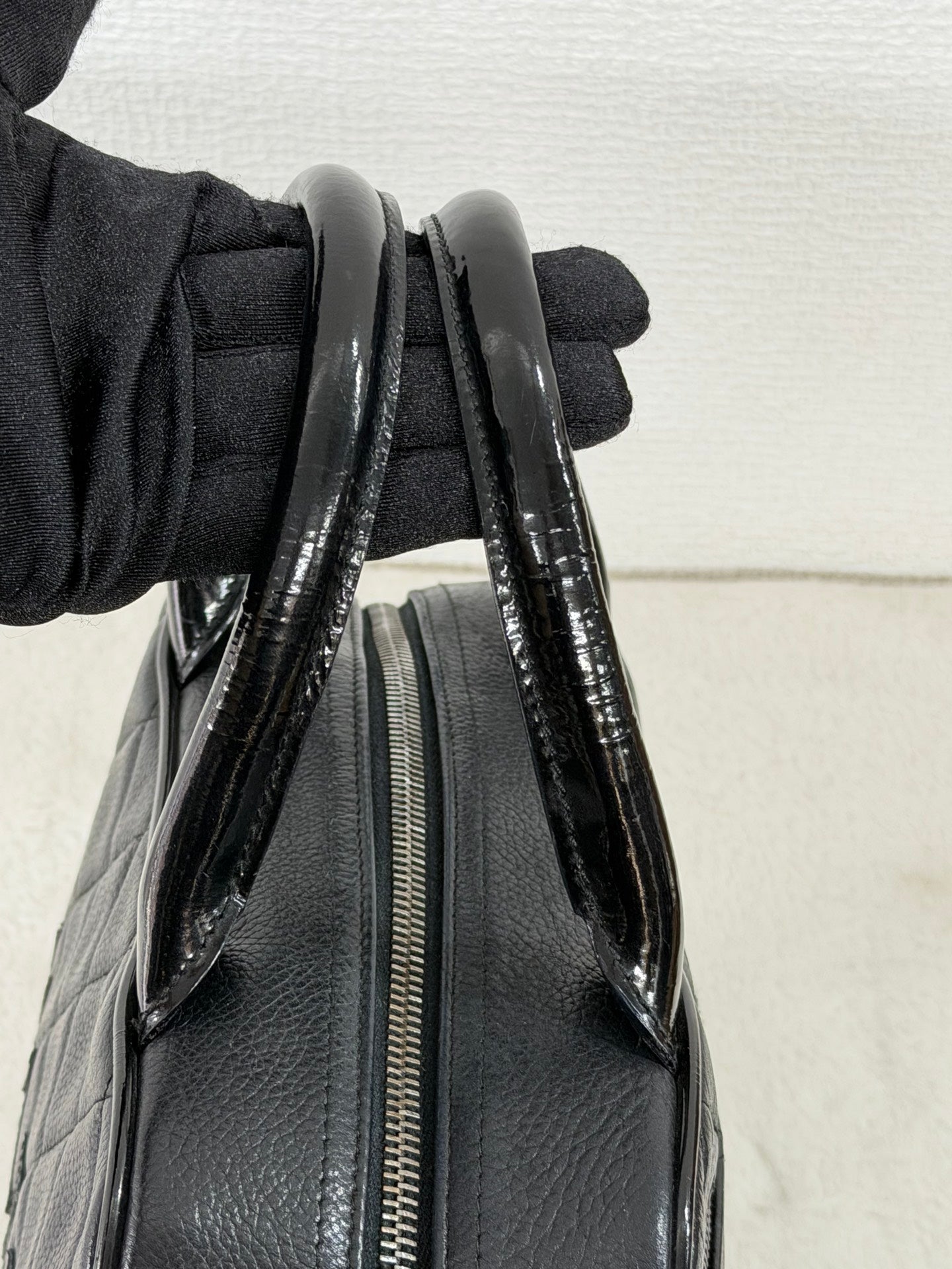 Chanel Caviar Quilted Logo Boston Bag