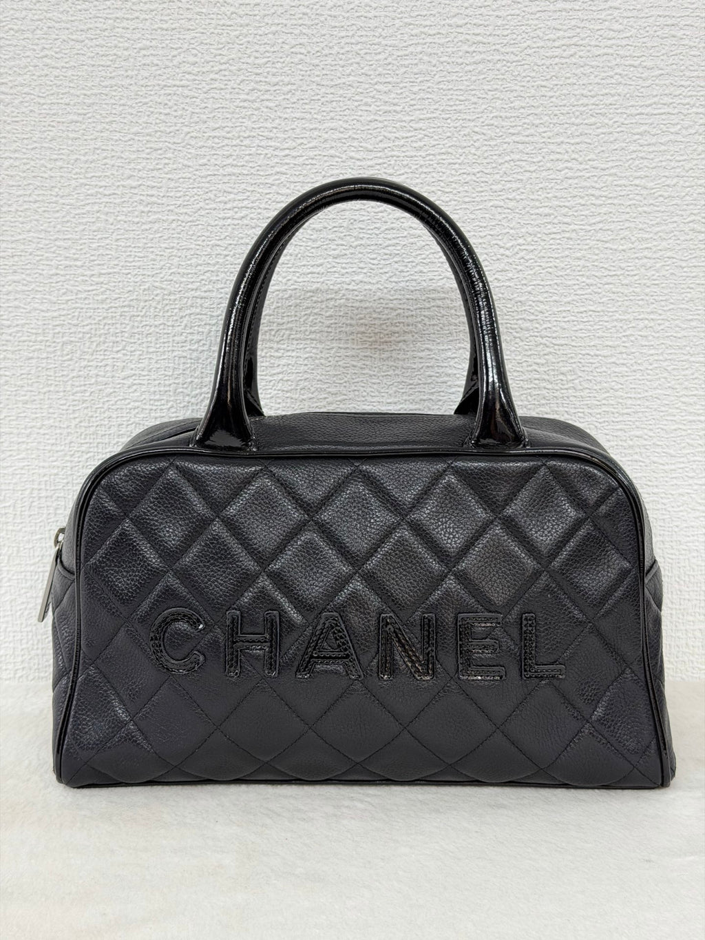 Chanel Caviar Quilted Logo Boston Bag