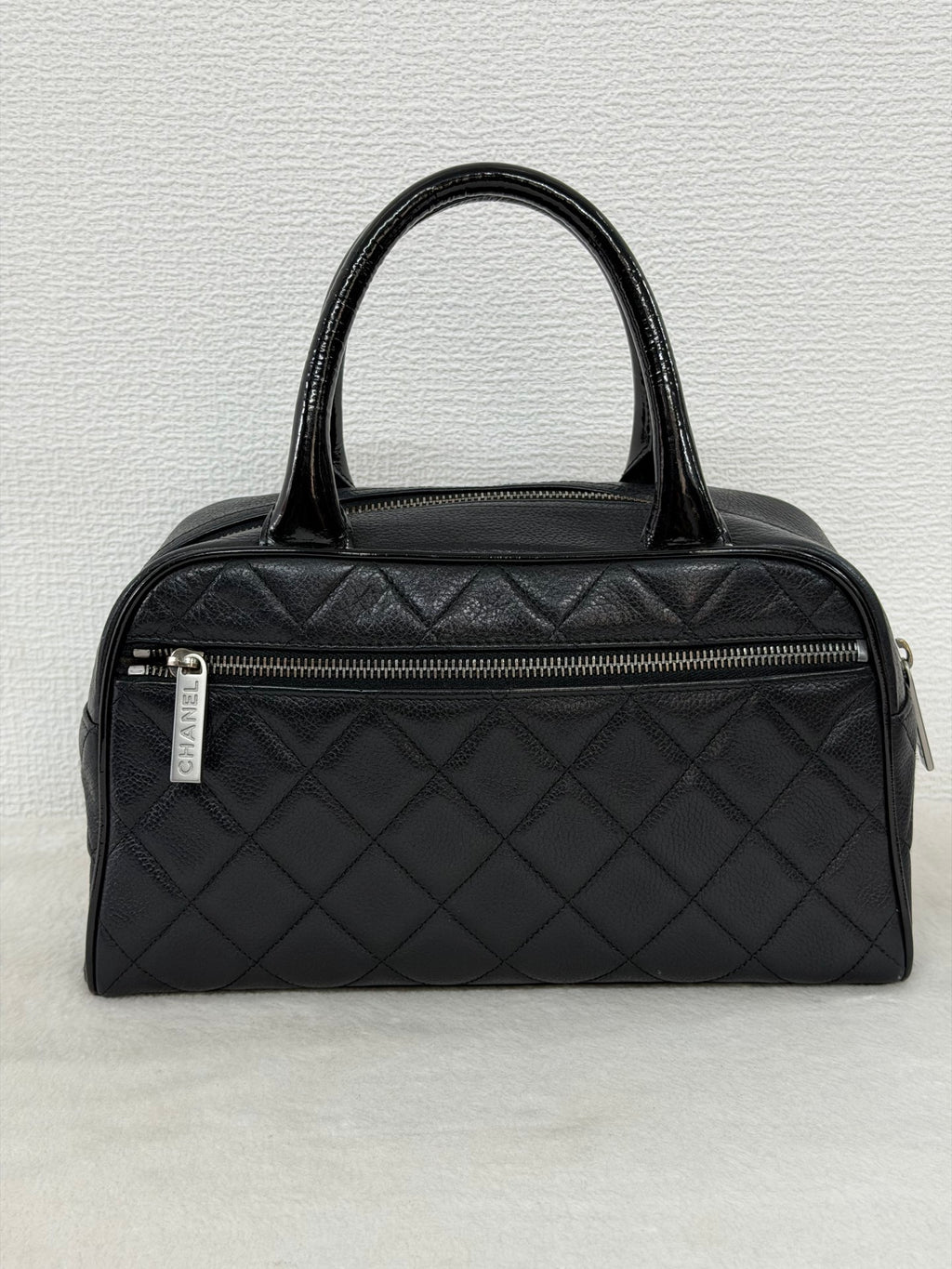 Chanel Caviar Quilted Logo Boston Bag