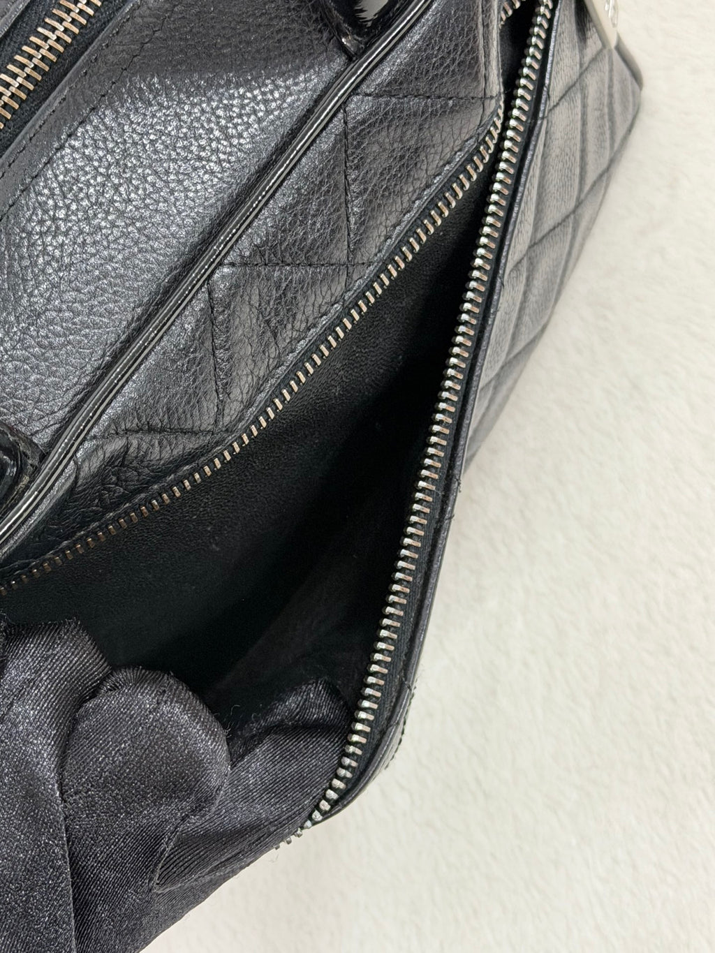 Chanel Caviar Quilted Logo Boston Bag