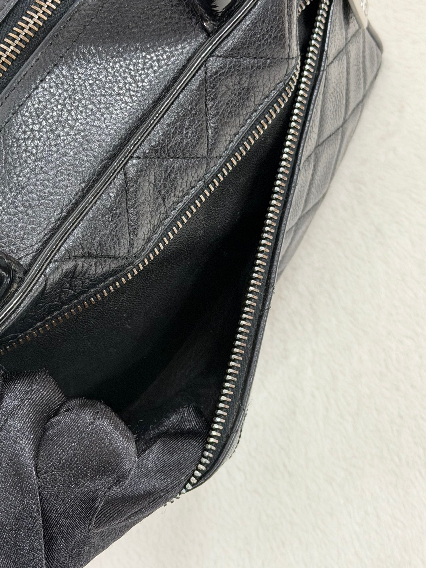Chanel Caviar Quilted Logo Boston Bag