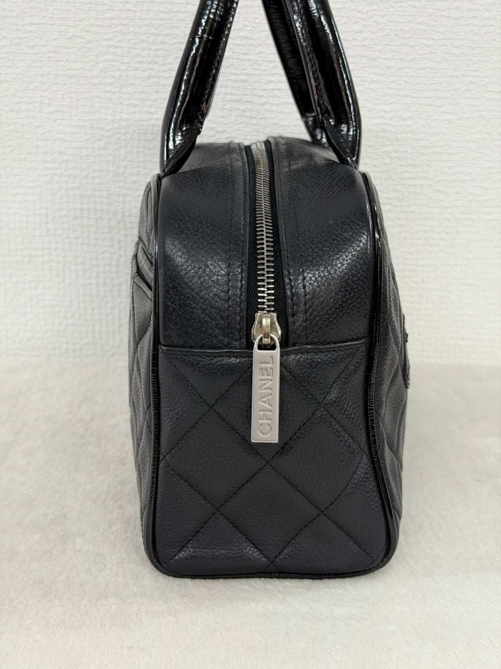 Chanel Caviar Quilted Logo Boston Bag