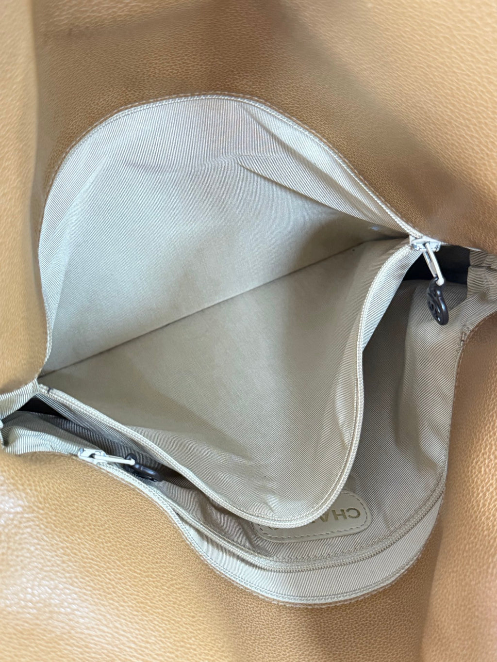 Chanel Beige Tortoise Caviar Leather Shoulder Bag