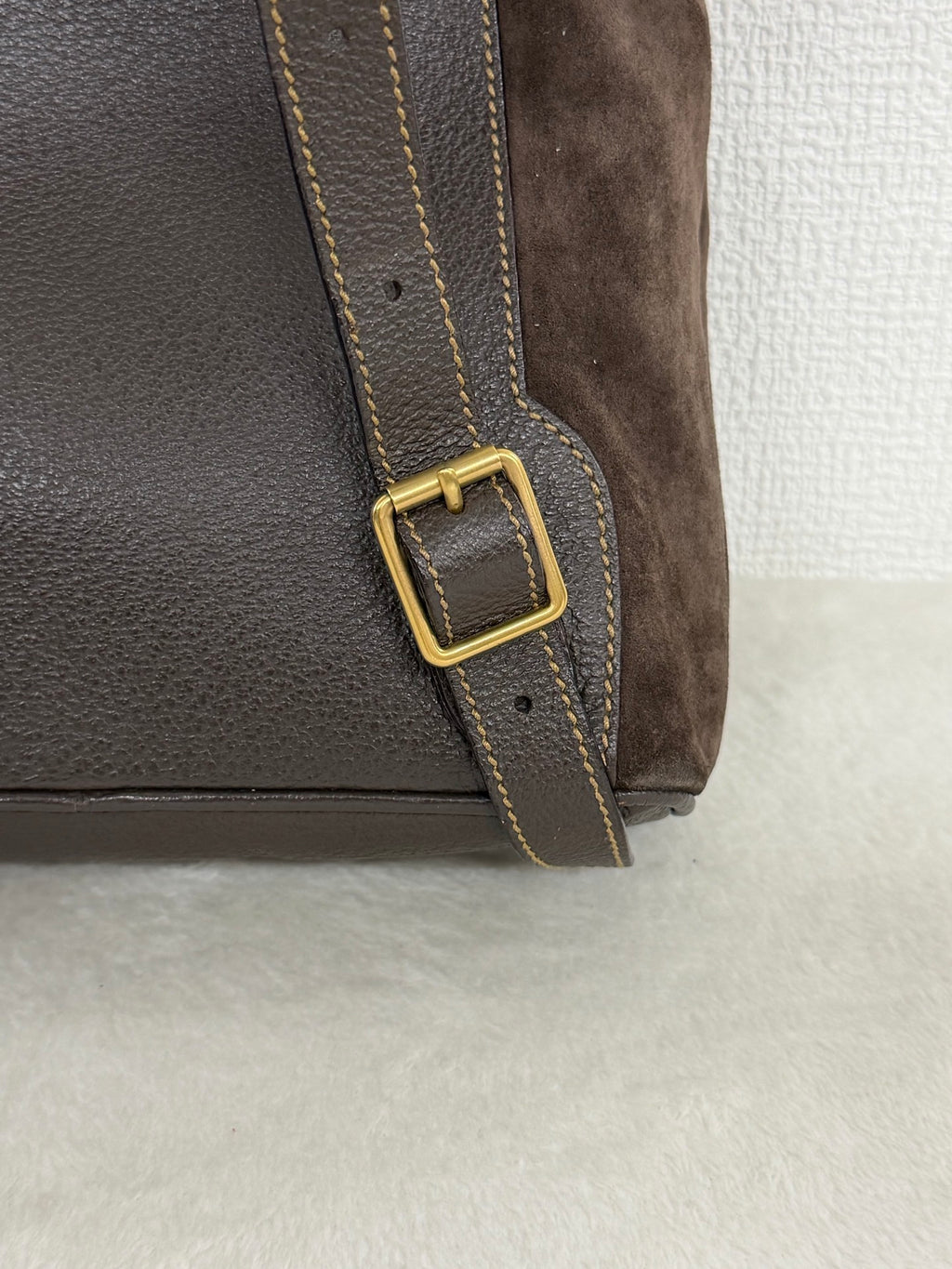 GUCCI  Bamboo Backpack Suede