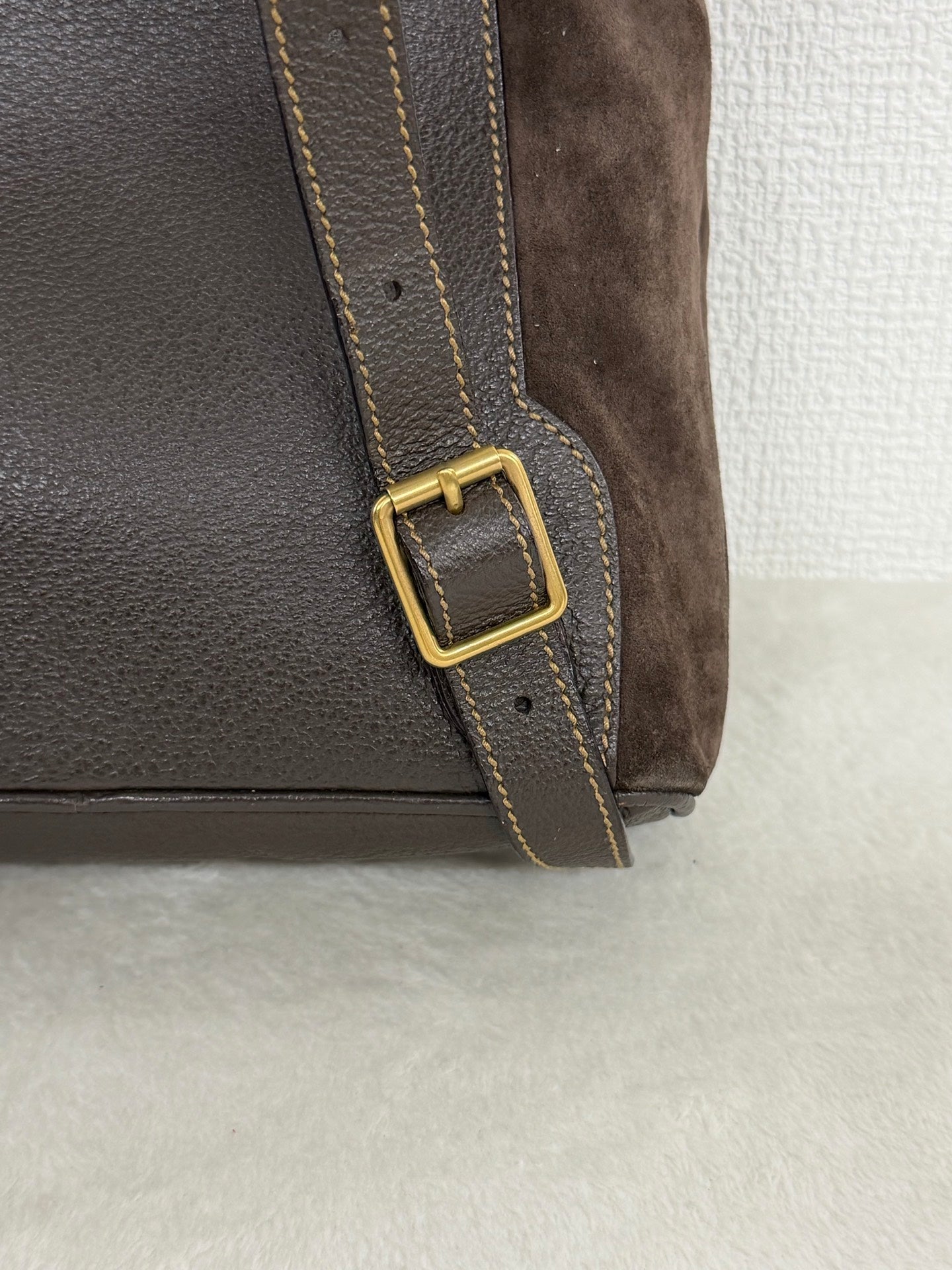 GUCCI  Bamboo Backpack Suede