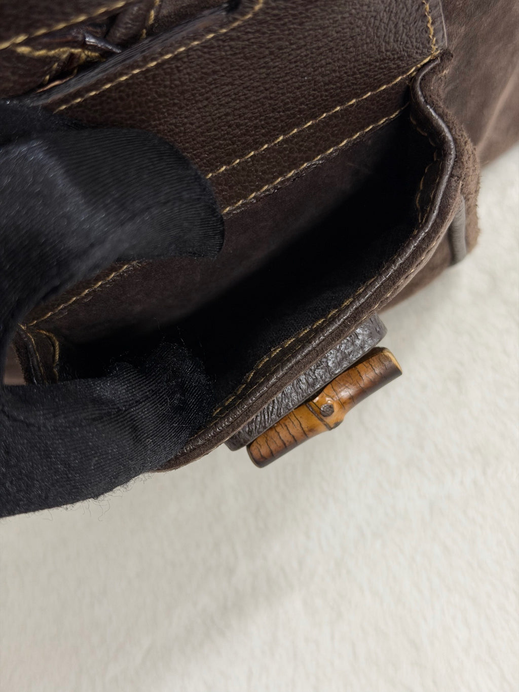GUCCI  Bamboo Backpack Suede