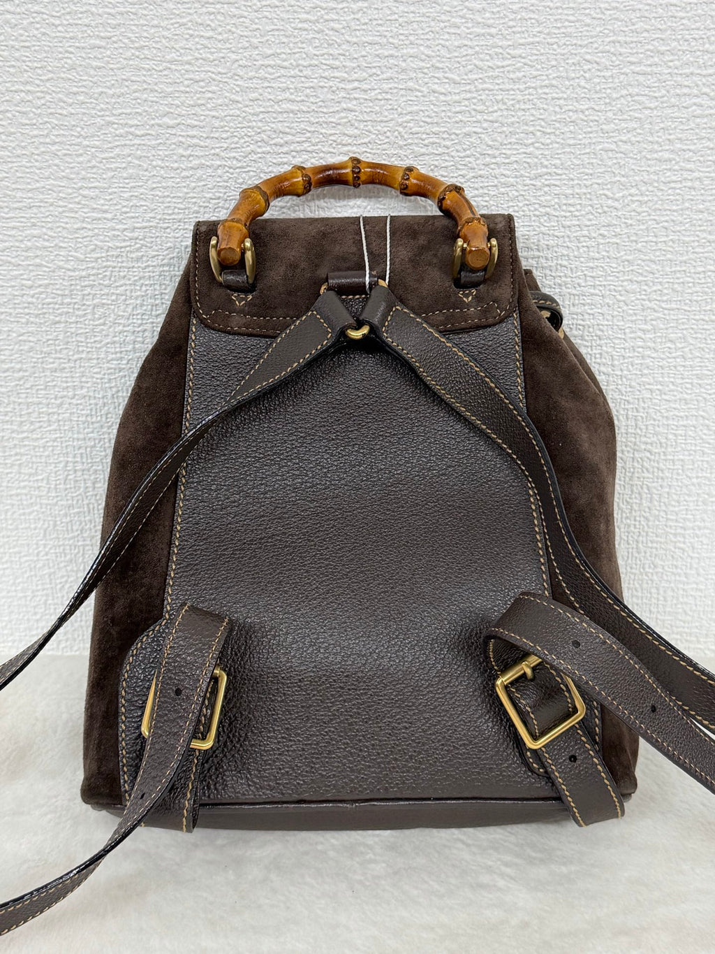 GUCCI  Bamboo Backpack Suede