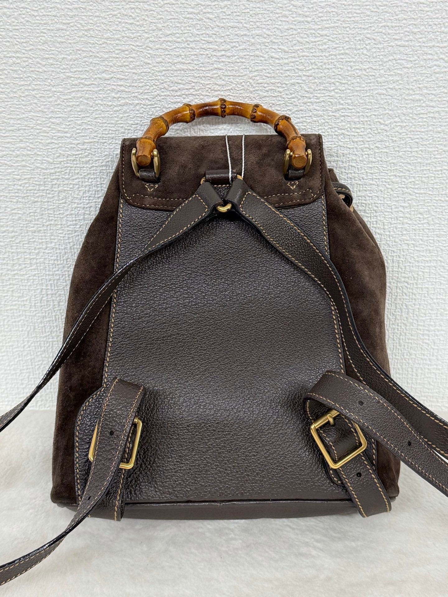 GUCCI  Bamboo Backpack Suede