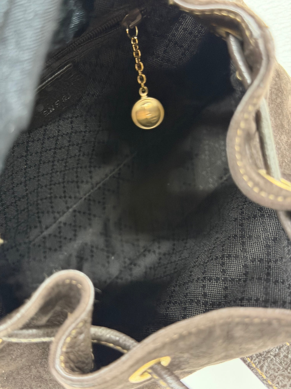 GUCCI  Bamboo Backpack Suede