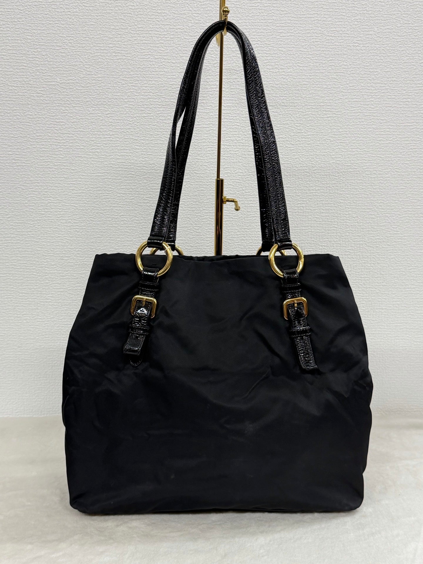 Prada Black Tessuto Nylon Pietre Jeweled Tote Bag