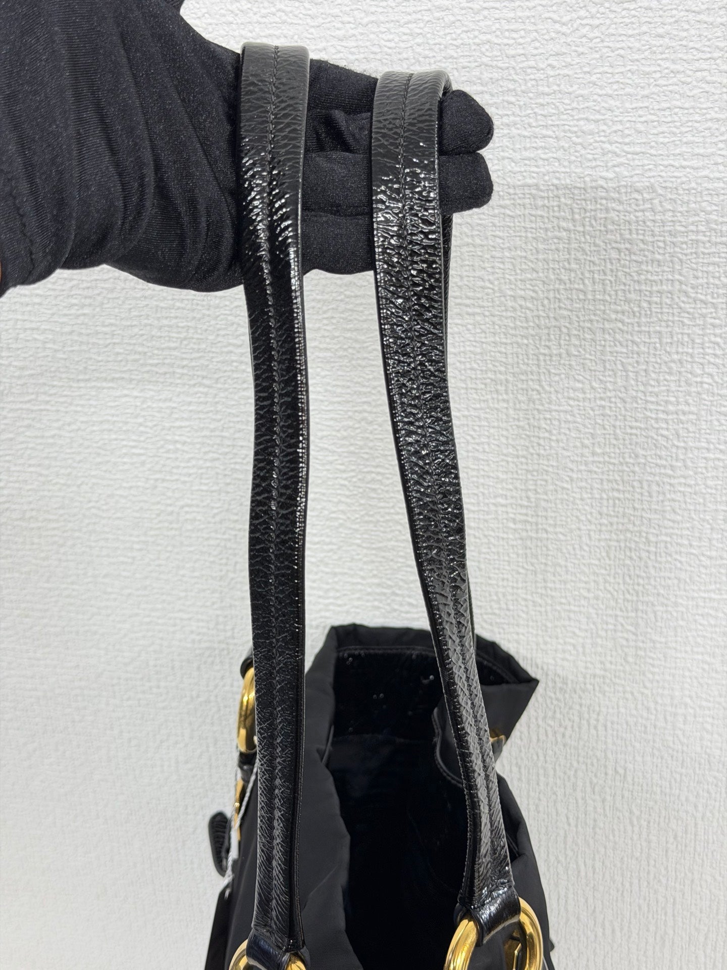 Prada Black Tessuto Nylon Pietre Jeweled Tote Bag