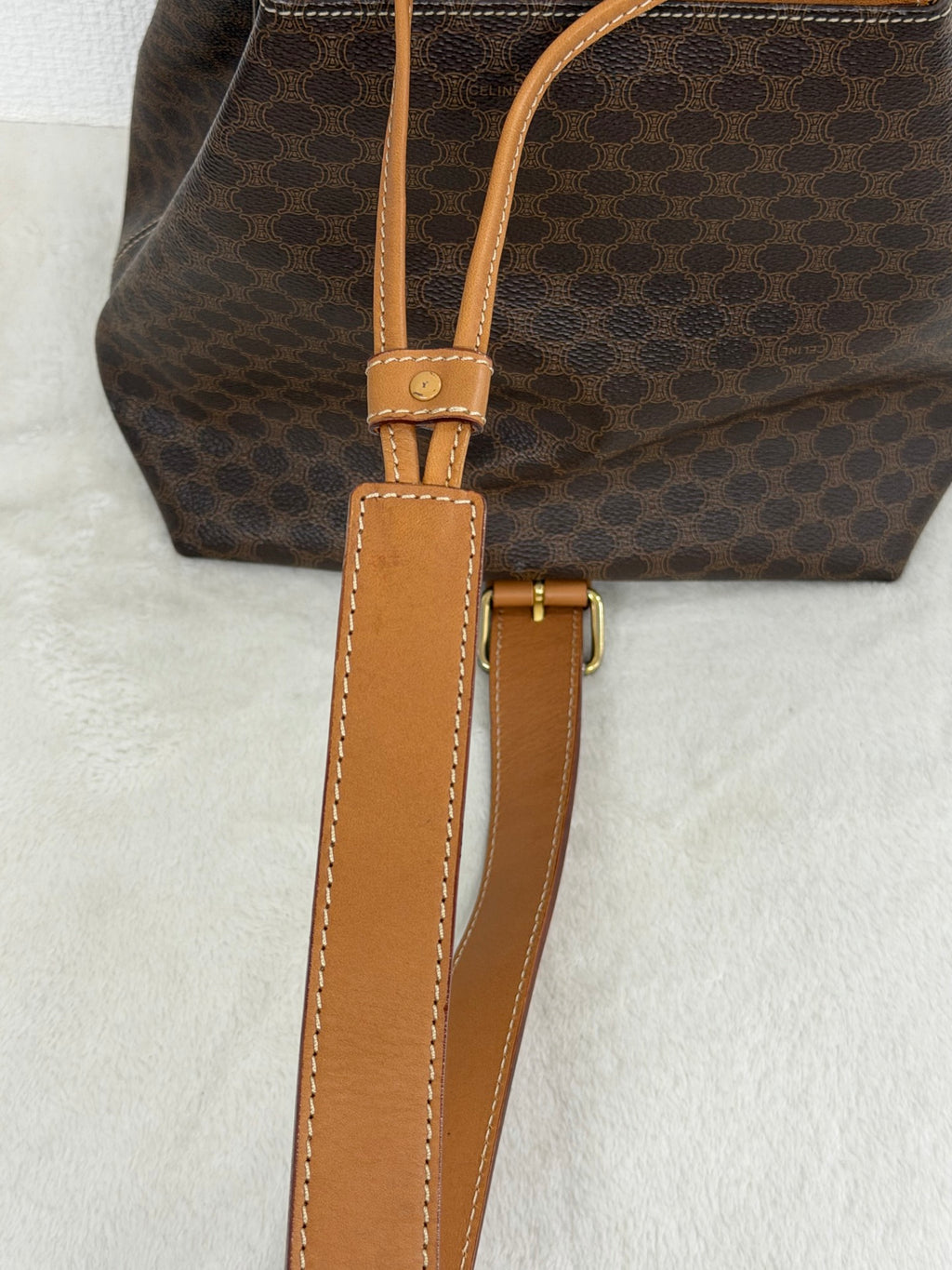 CELINE Macadam Drawstring Shoulder Bag