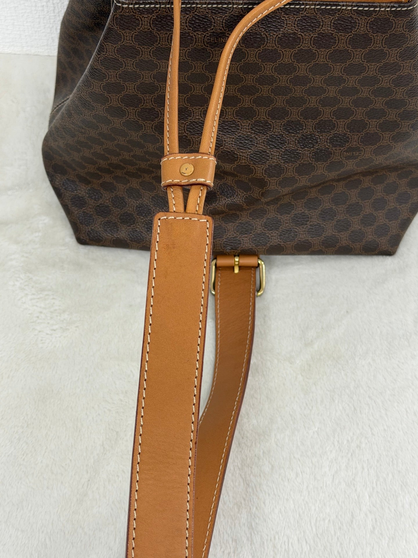 CELINE Macadam Drawstring Shoulder Bag