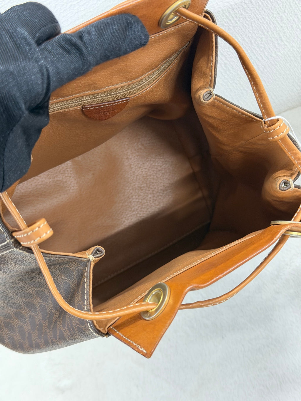 CELINE Macadam Drawstring Shoulder Bag