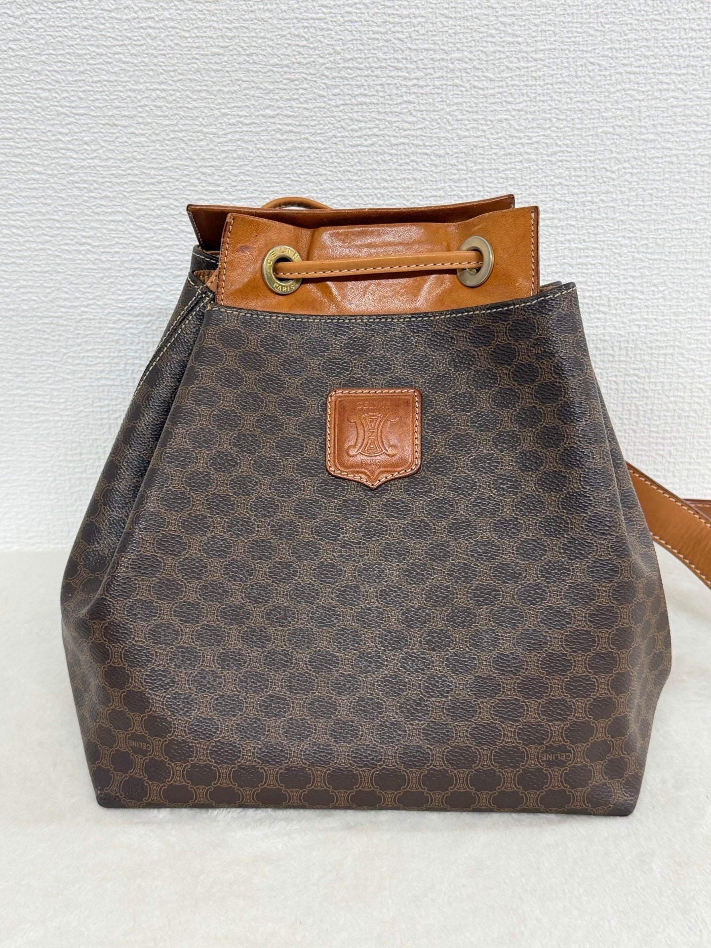CELINE Macadam Drawstring Shoulder Bag