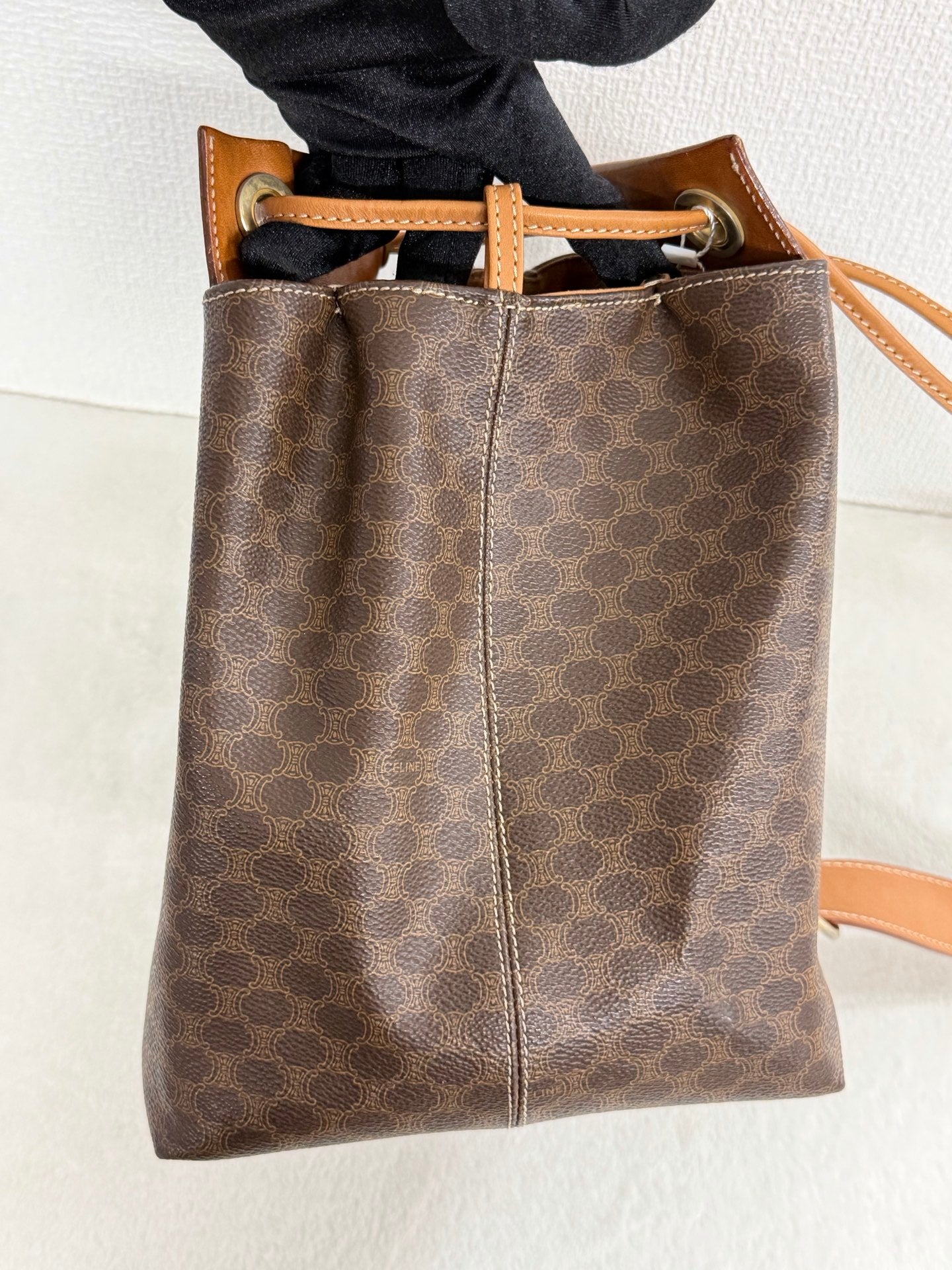 CELINE Macadam Drawstring Shoulder Bag