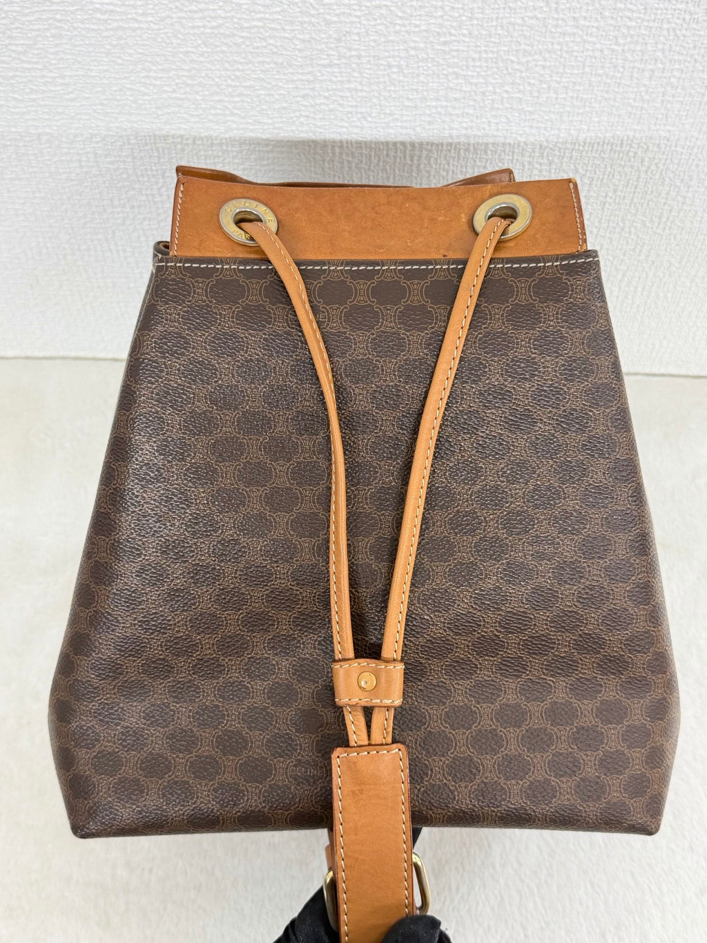 CELINE Macadam Drawstring Shoulder Bag