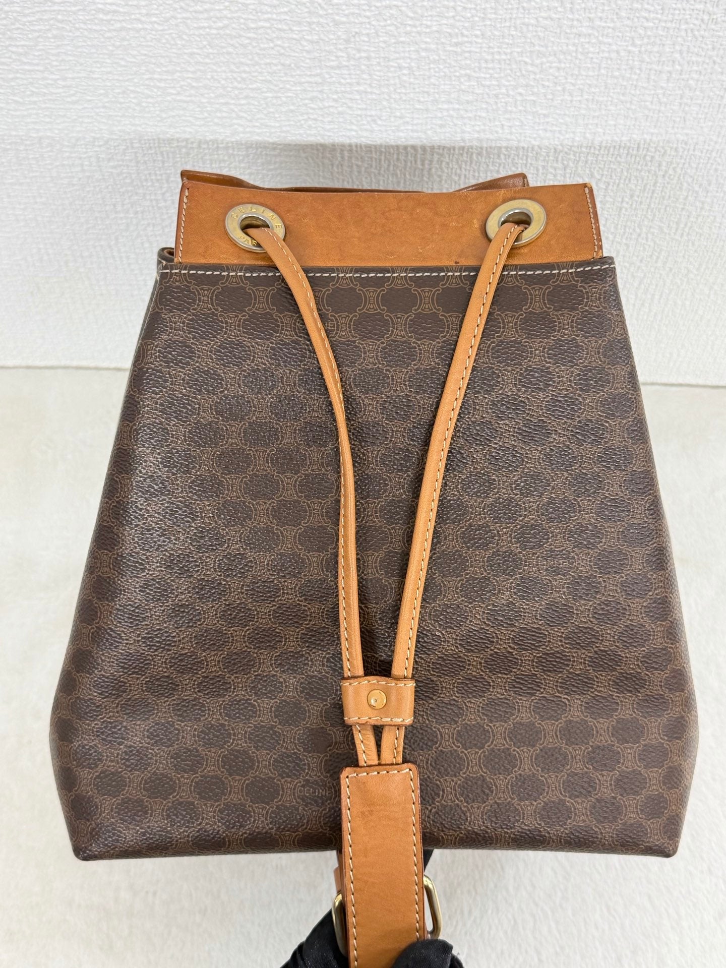 CELINE Macadam Drawstring Shoulder Bag
