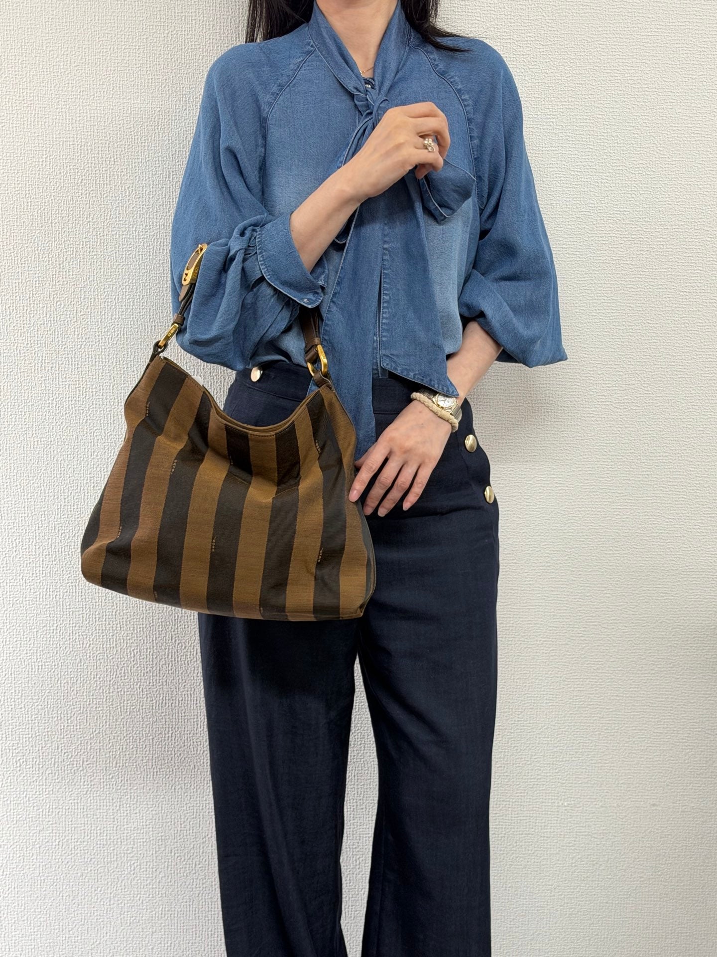 Fendi Walnut Wood Hobo Bag