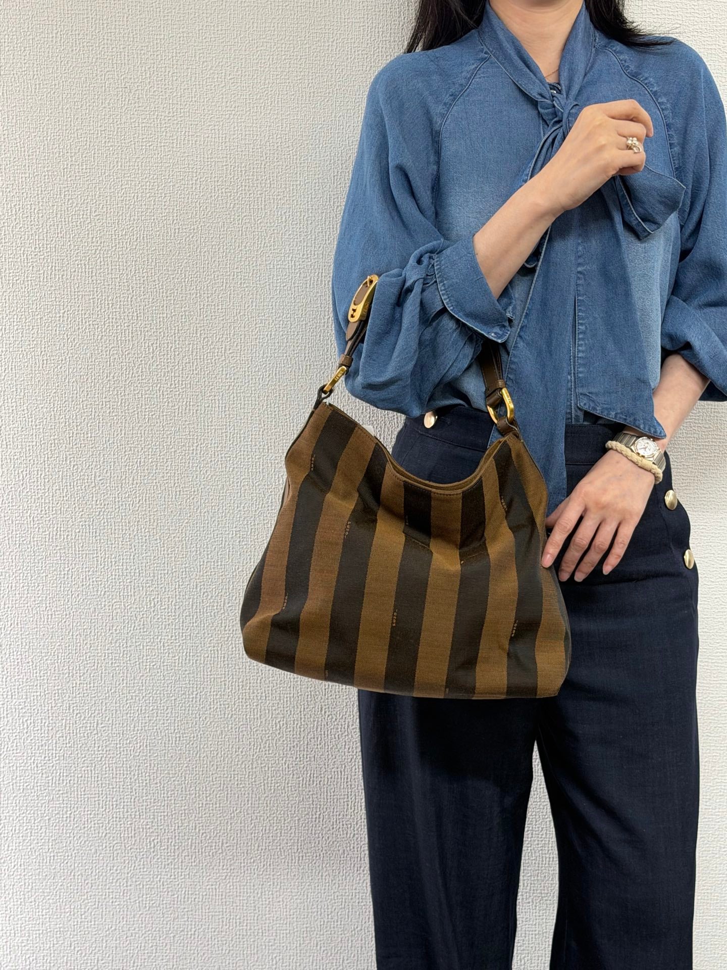 Fendi Walnut Wood Hobo Bag