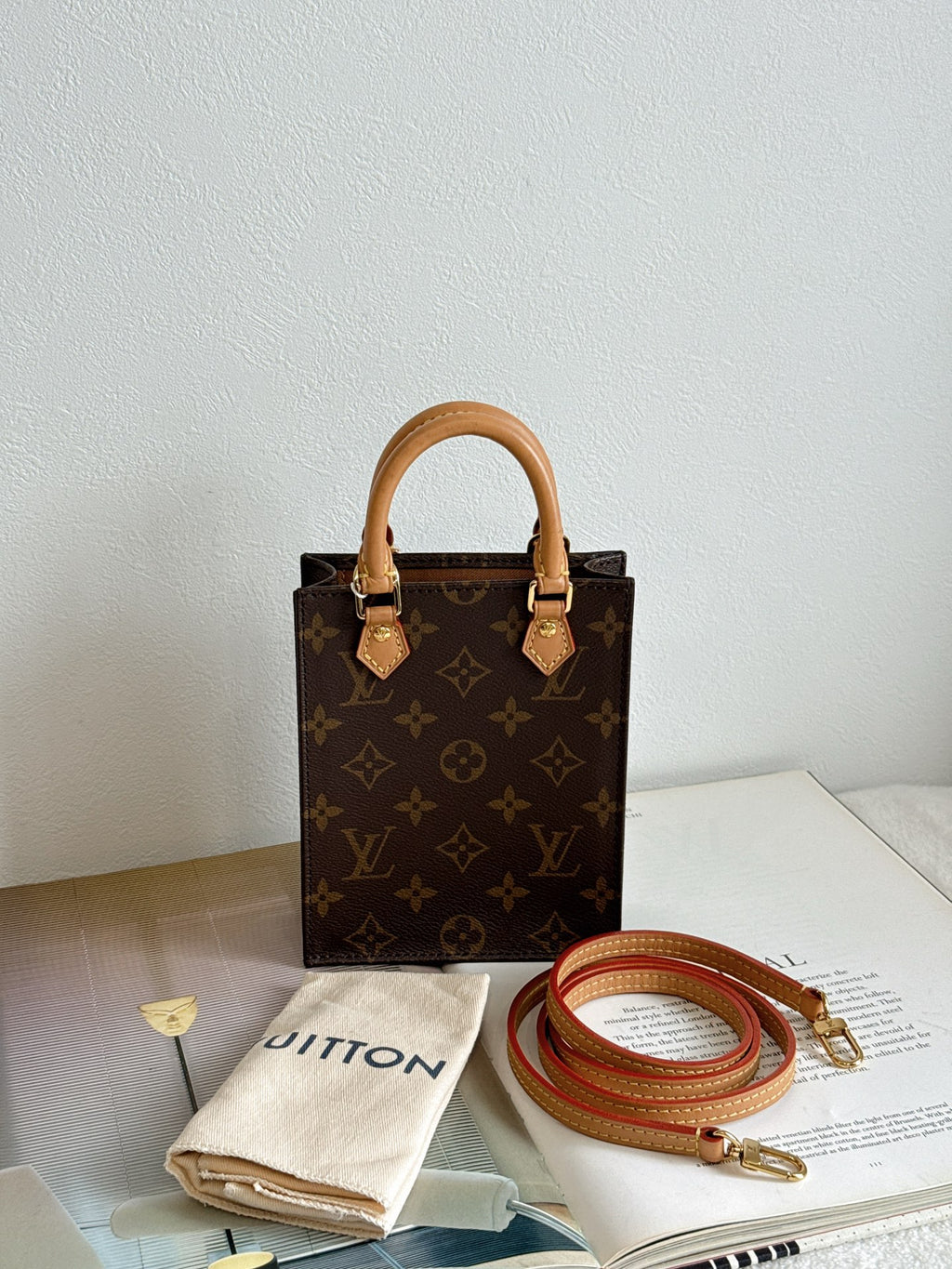 Louis Vuitton Petit Sac Plat Monogram Brown Bag