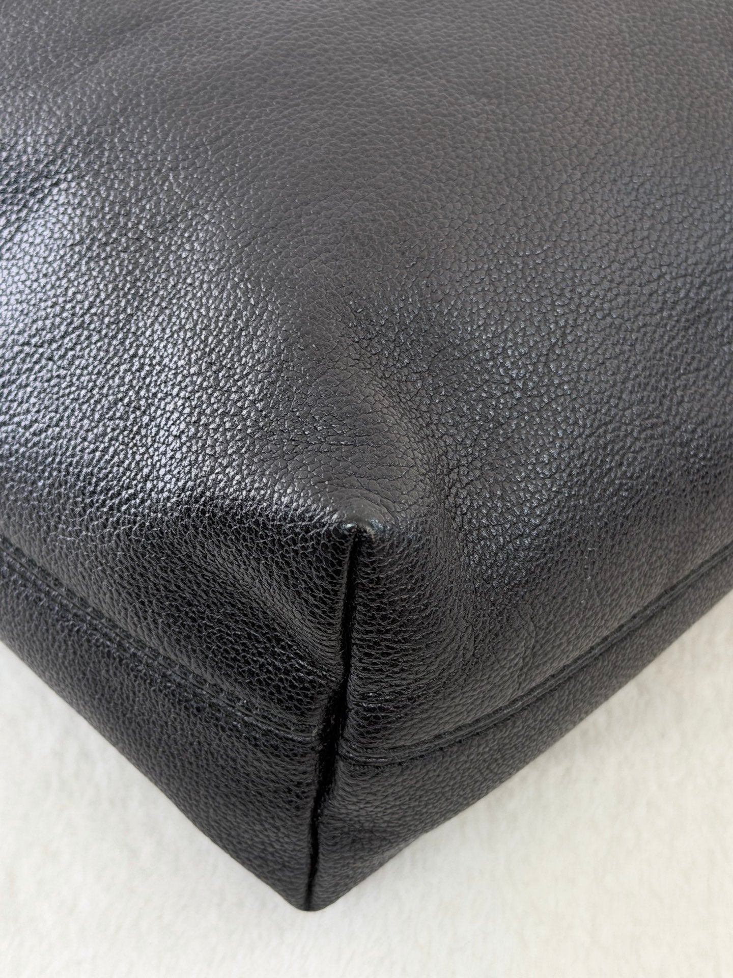 Chanel Black Caviar Tortoise Chain Fold Over Shoulder Bag