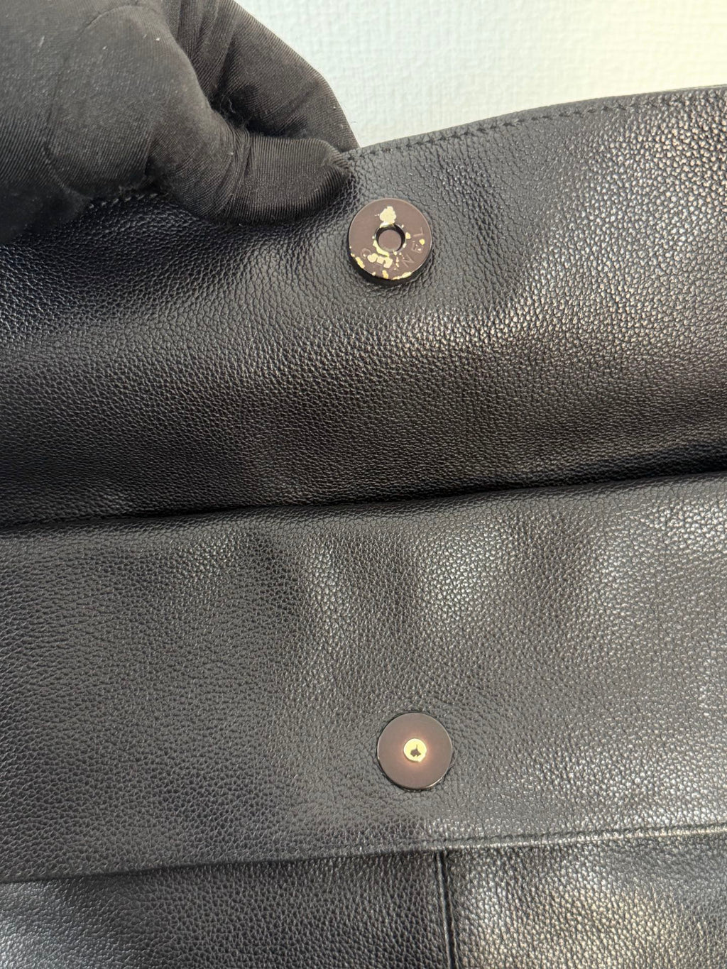 Chanel Black Caviar Tortoise Chain Fold Over Shoulder Bag