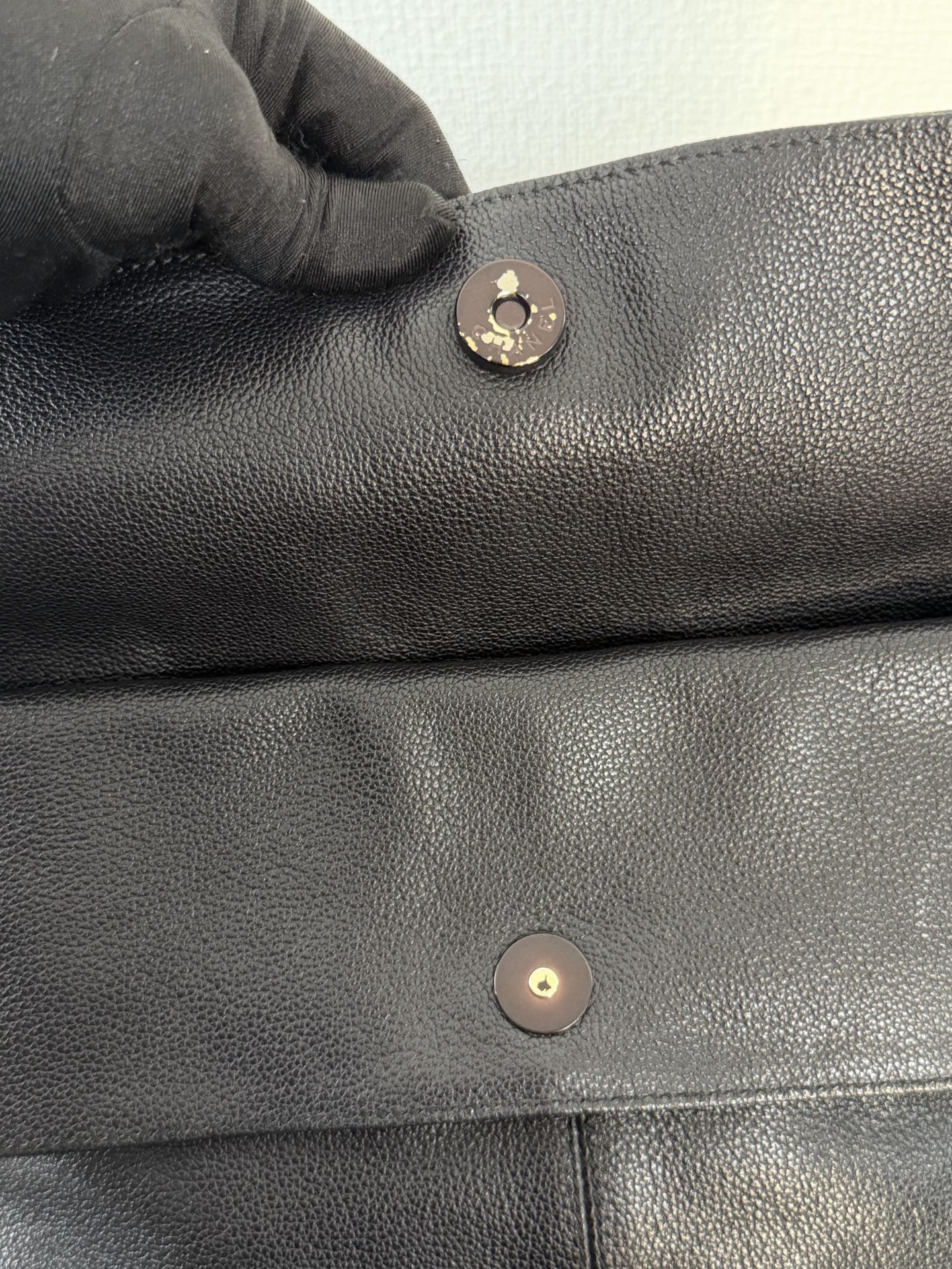 Chanel Black Caviar Tortoise Chain Fold Over Shoulder Bag