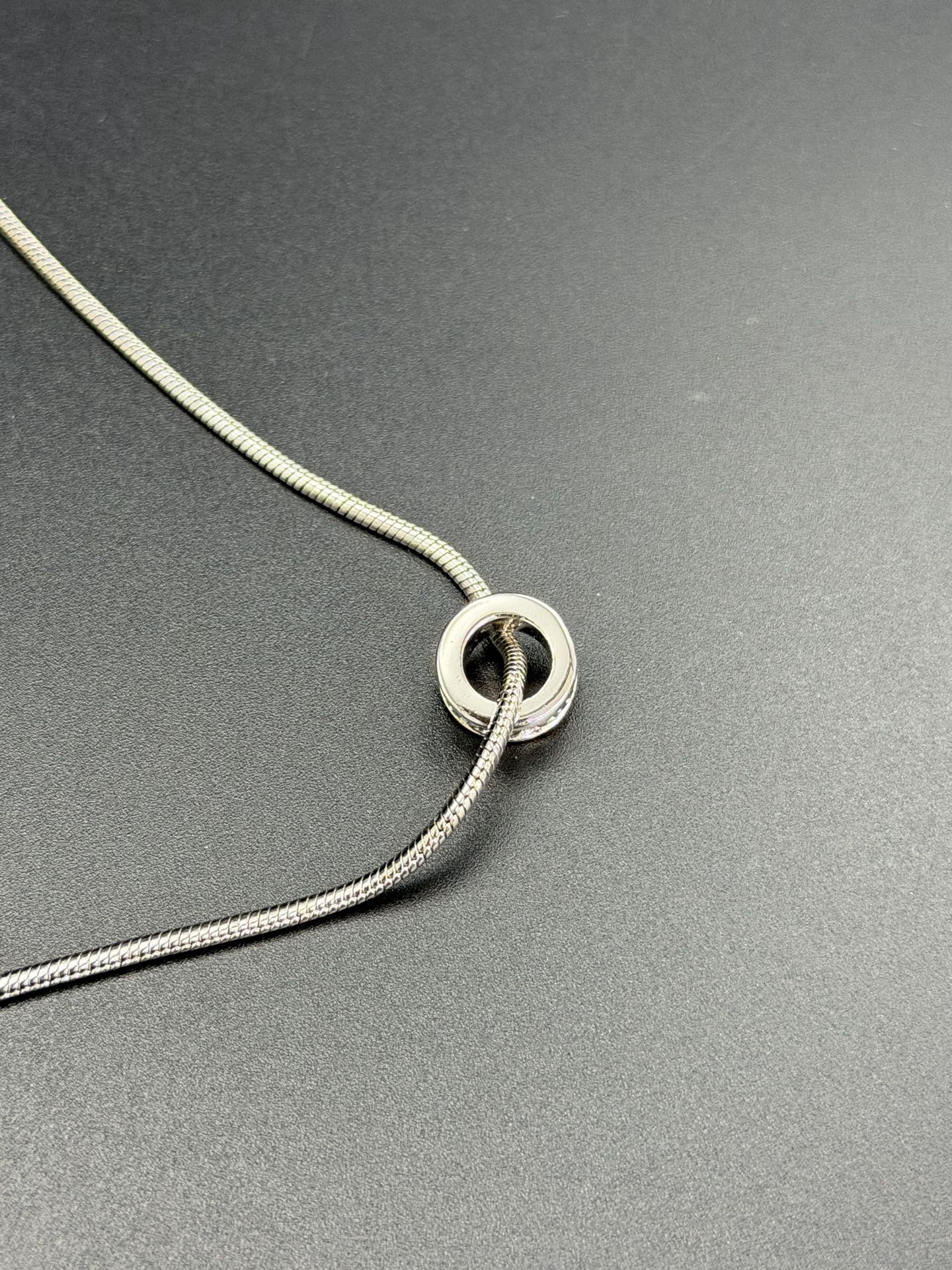 Dior CD Logo Crystal Snake Chain Necklace