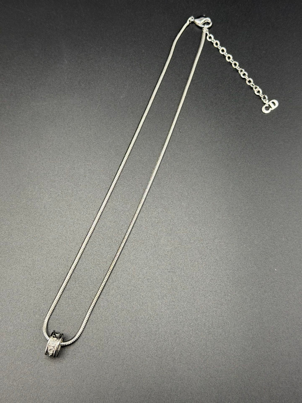 Dior CD Logo Crystal Snake Chain Necklace