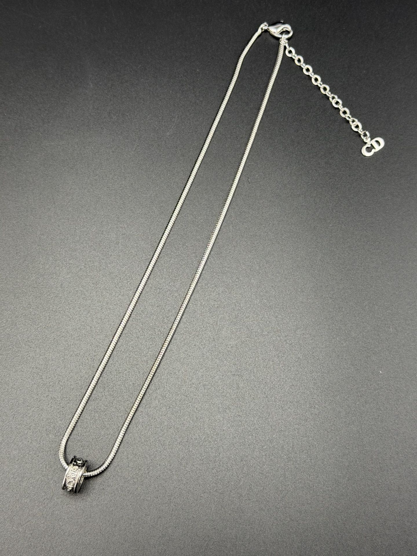 Dior CD Logo Crystal Snake Chain Necklace
