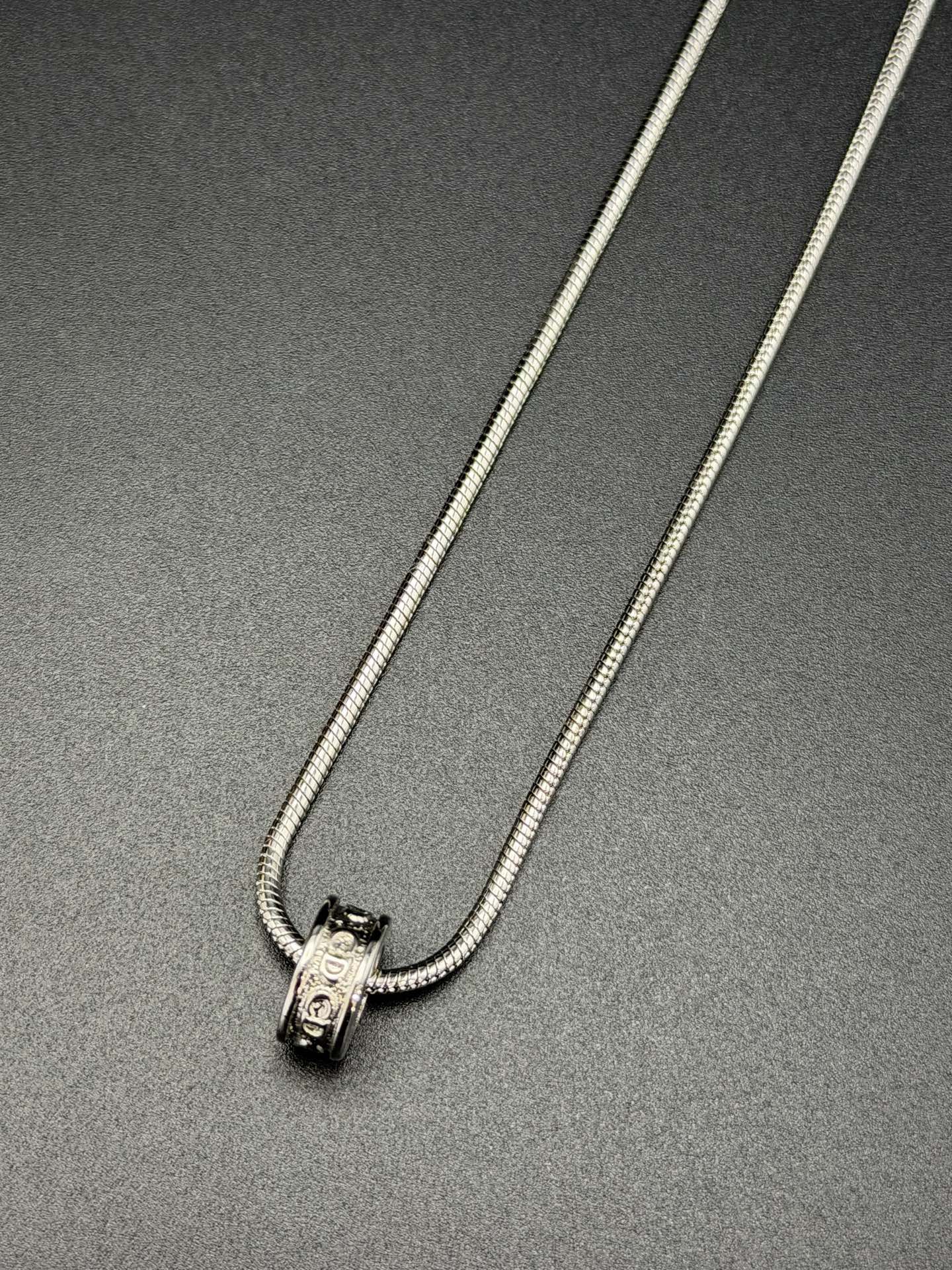 Dior CD Logo Crystal Snake Chain Necklace