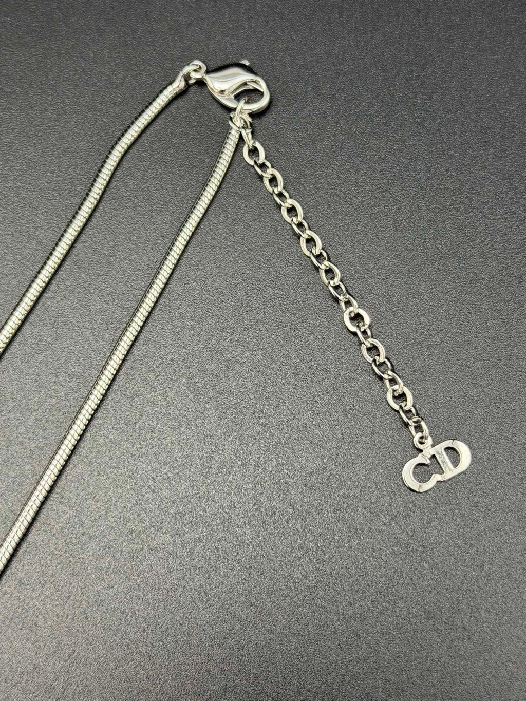 Dior CD Logo Crystal Snake Chain Necklace