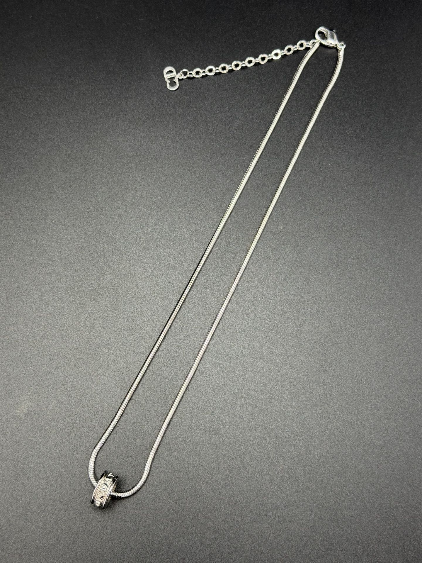 Dior CD Logo Crystal Snake Chain Necklace