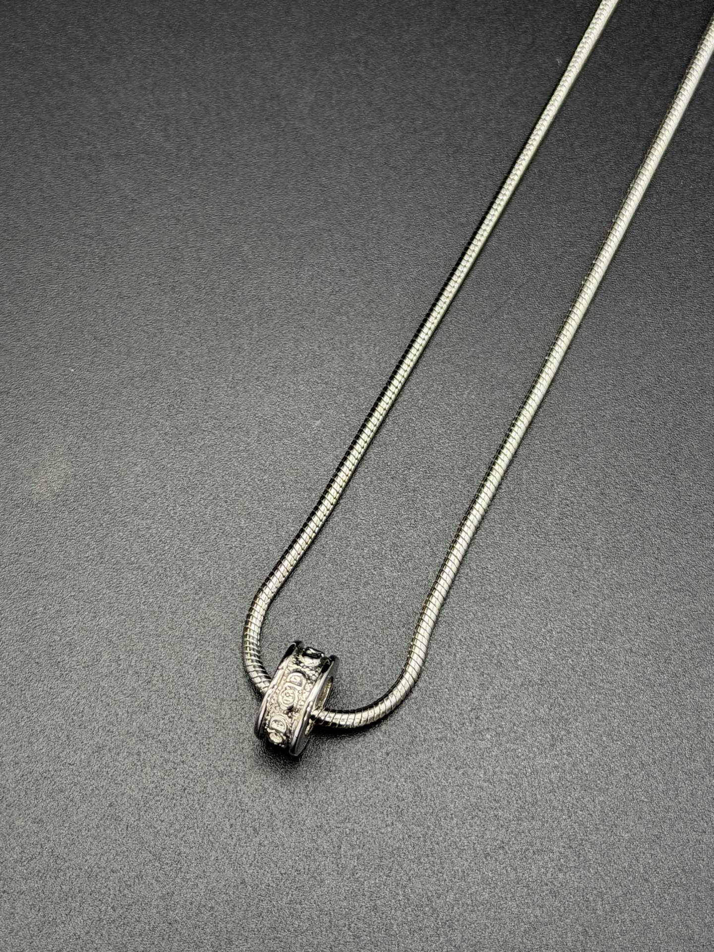 Dior CD Logo Crystal Snake Chain Necklace