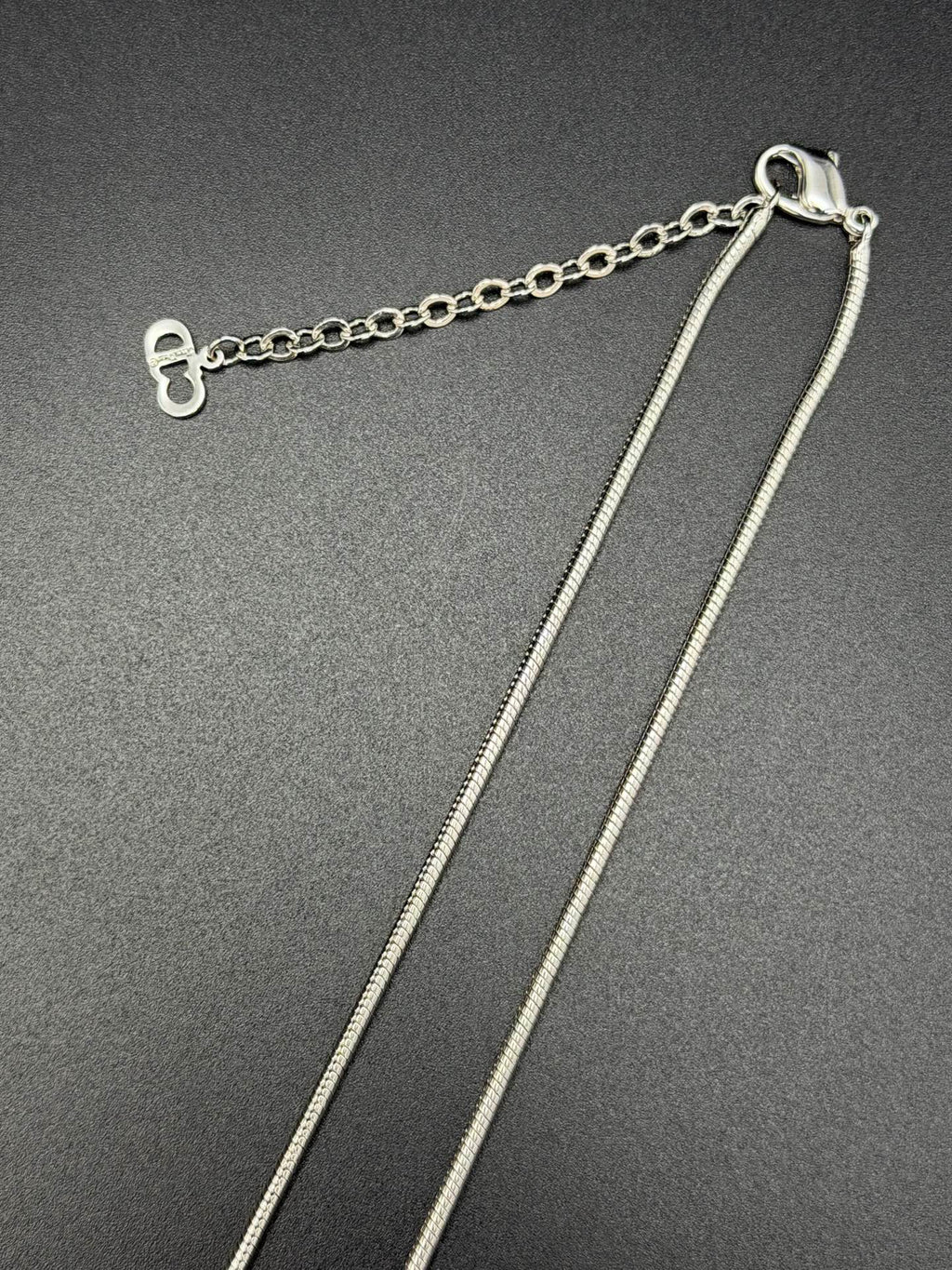 Dior CD Logo Crystal Snake Chain Necklace