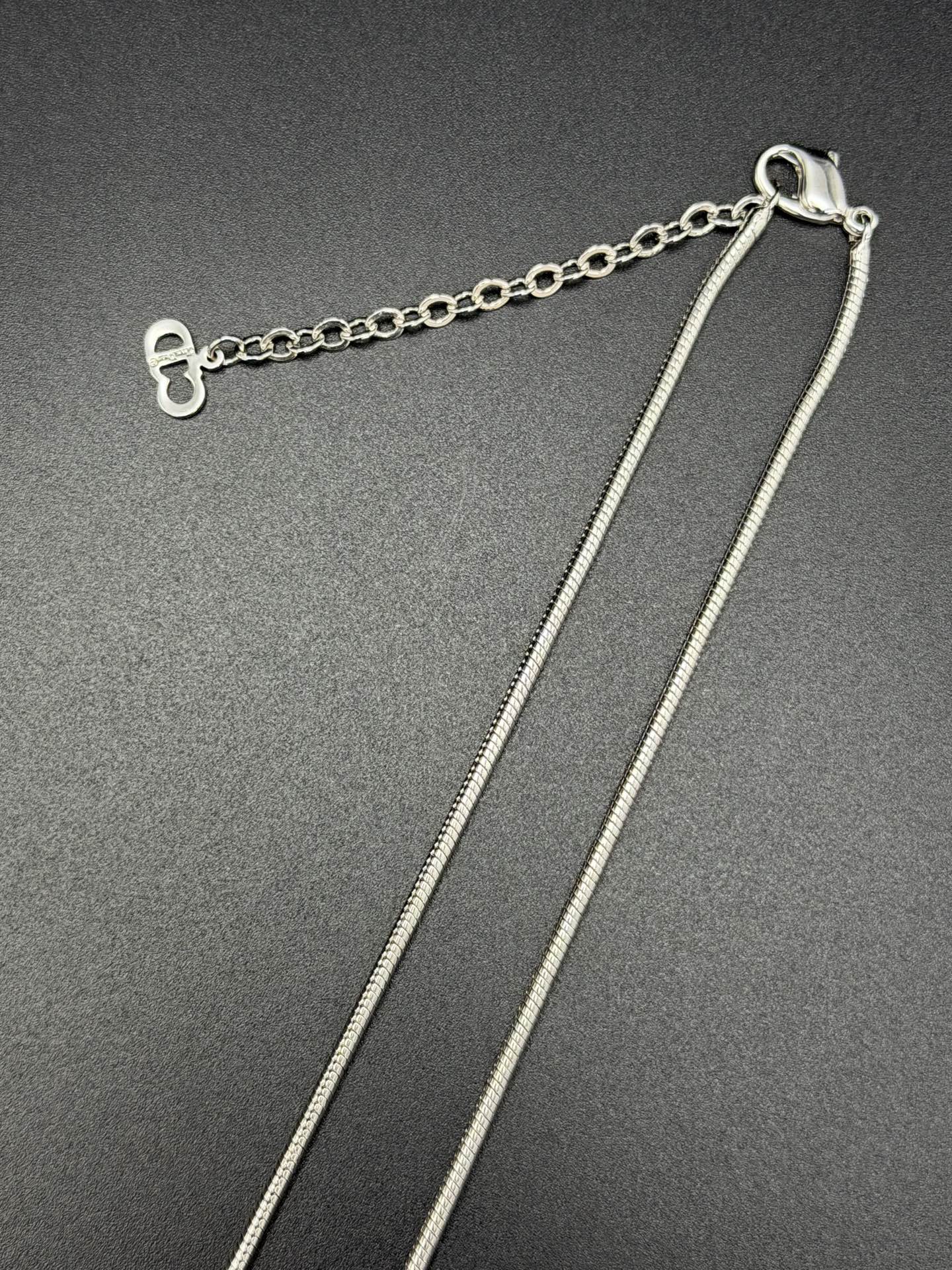 Dior CD Logo Crystal Snake Chain Necklace